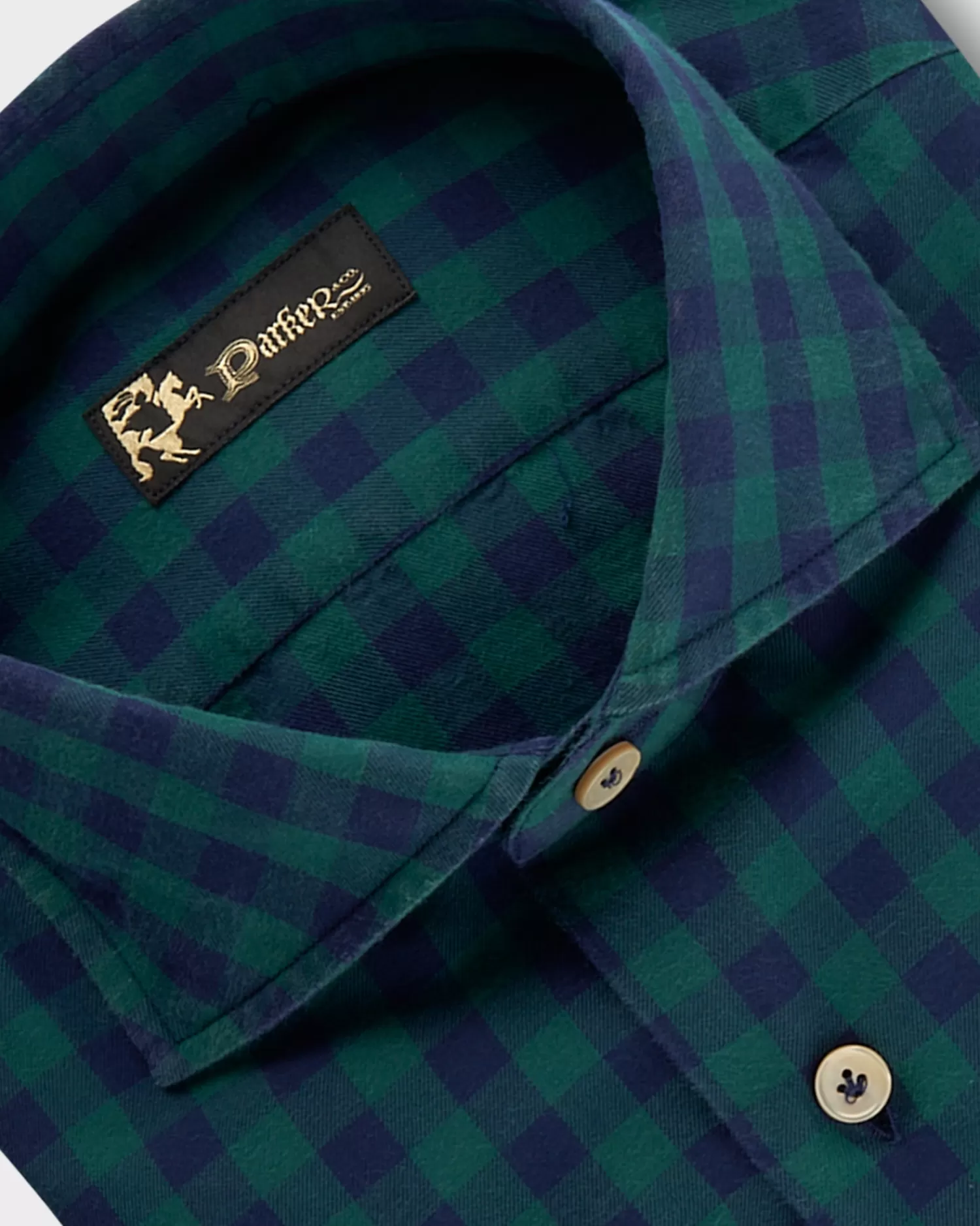 * Blue And Green Cotton Flannel Check Shirt^ Casual Shirts