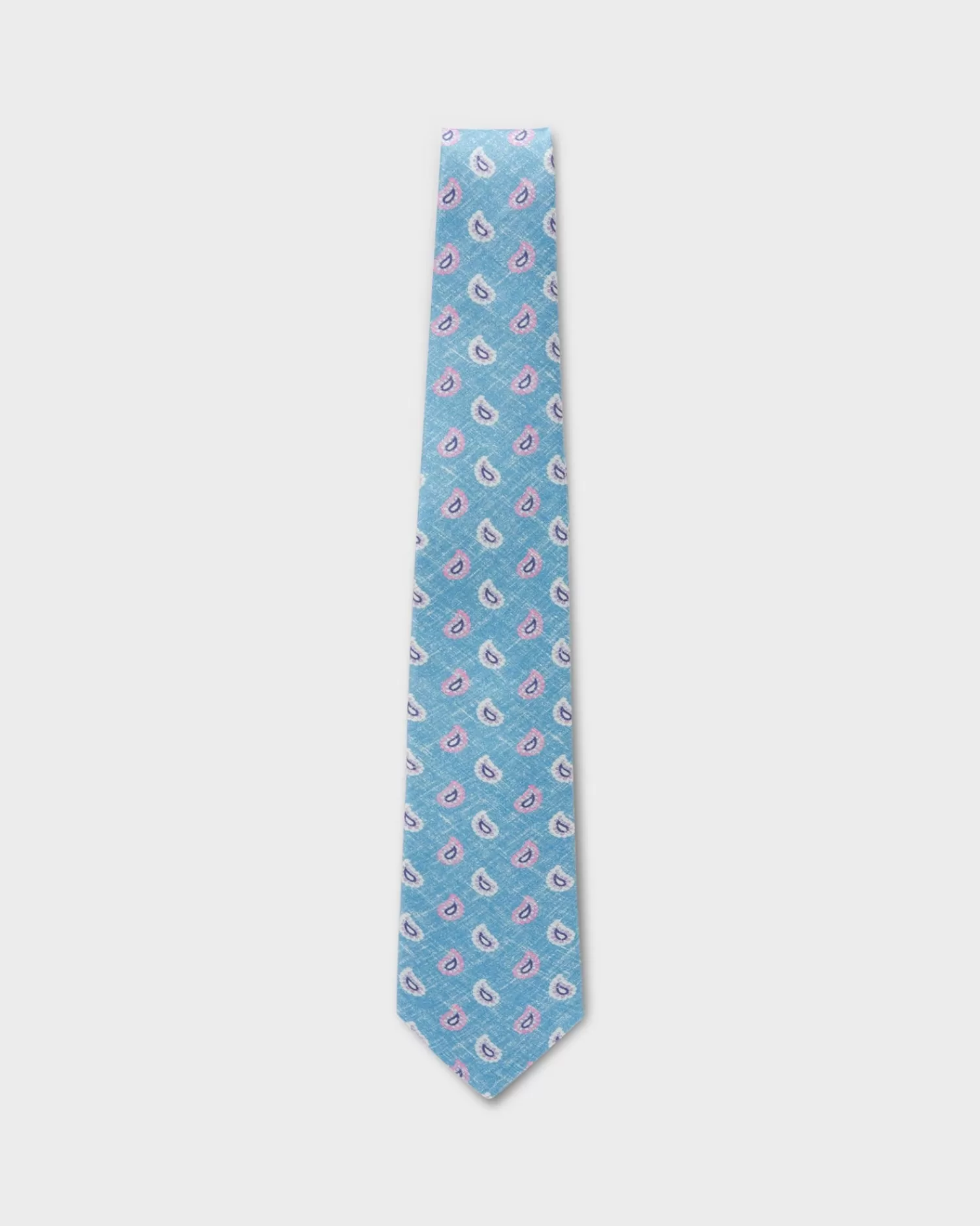 Kiton Blue And Mauve Paisley Silk Tie^ Ties