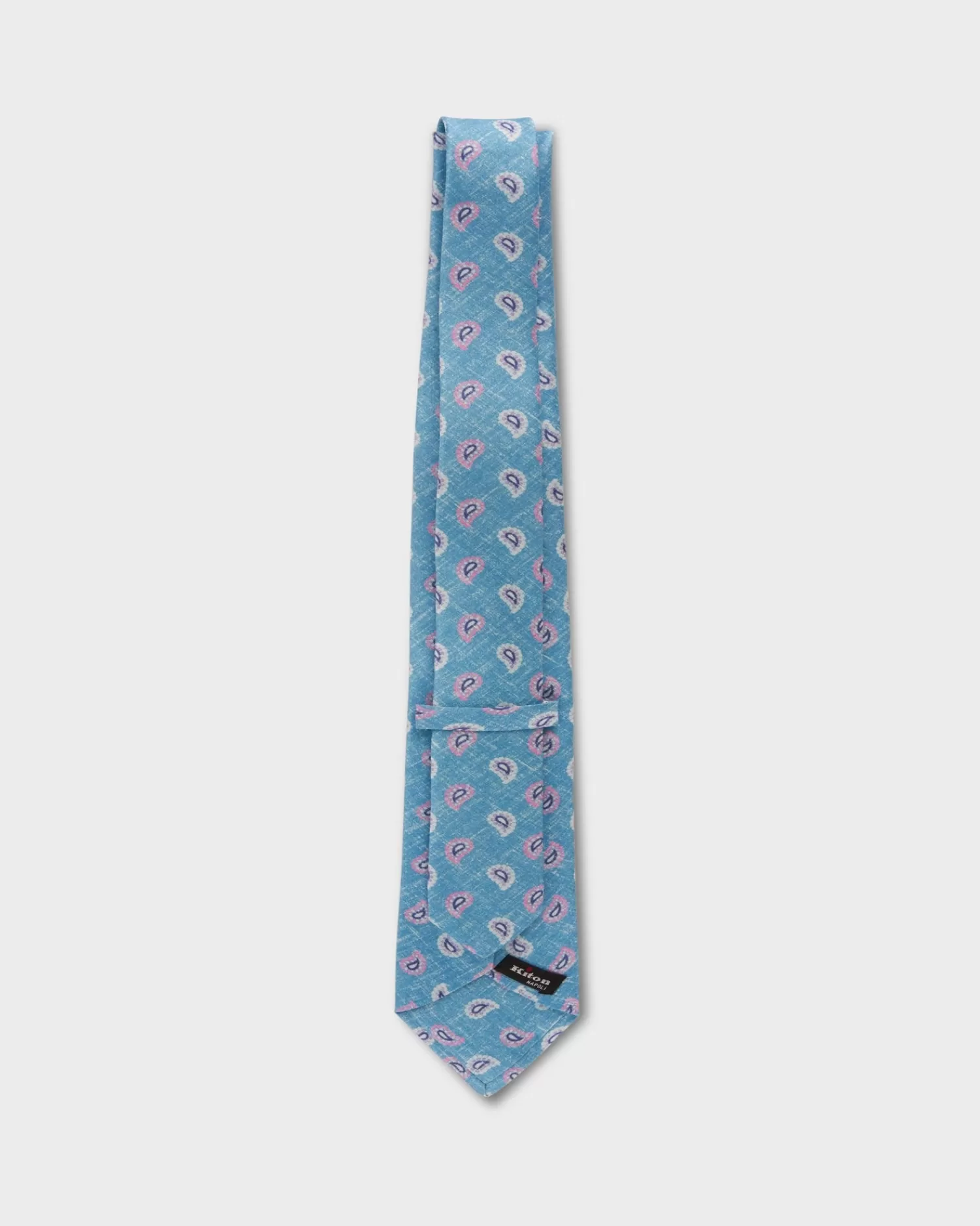 Kiton Blue And Mauve Paisley Silk Tie^ Ties