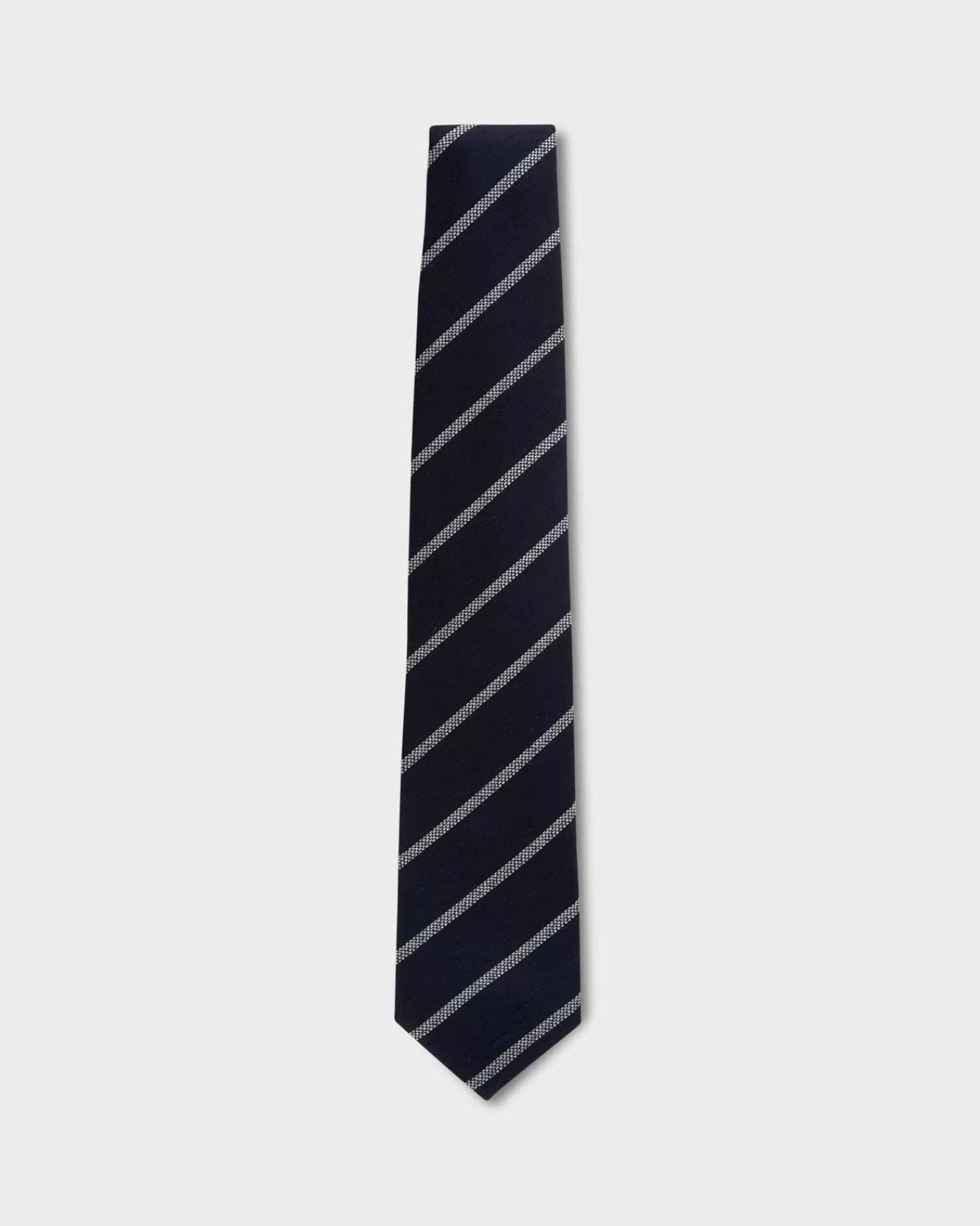 Brioni Blue And White Diagonal Stripe Tie^ Ties