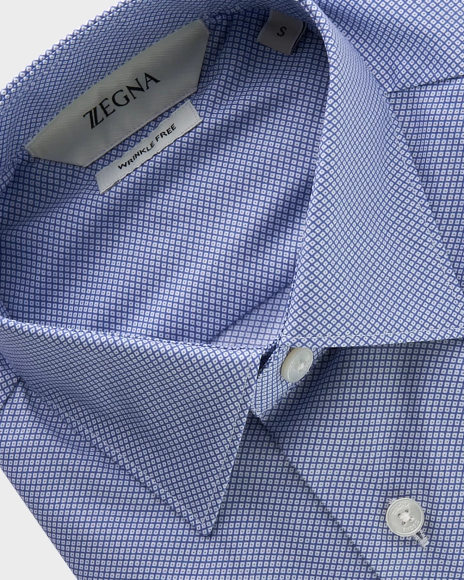 Z Zegna Blue And White Mini Pattern Cotton Shirt^ Casual Shirts