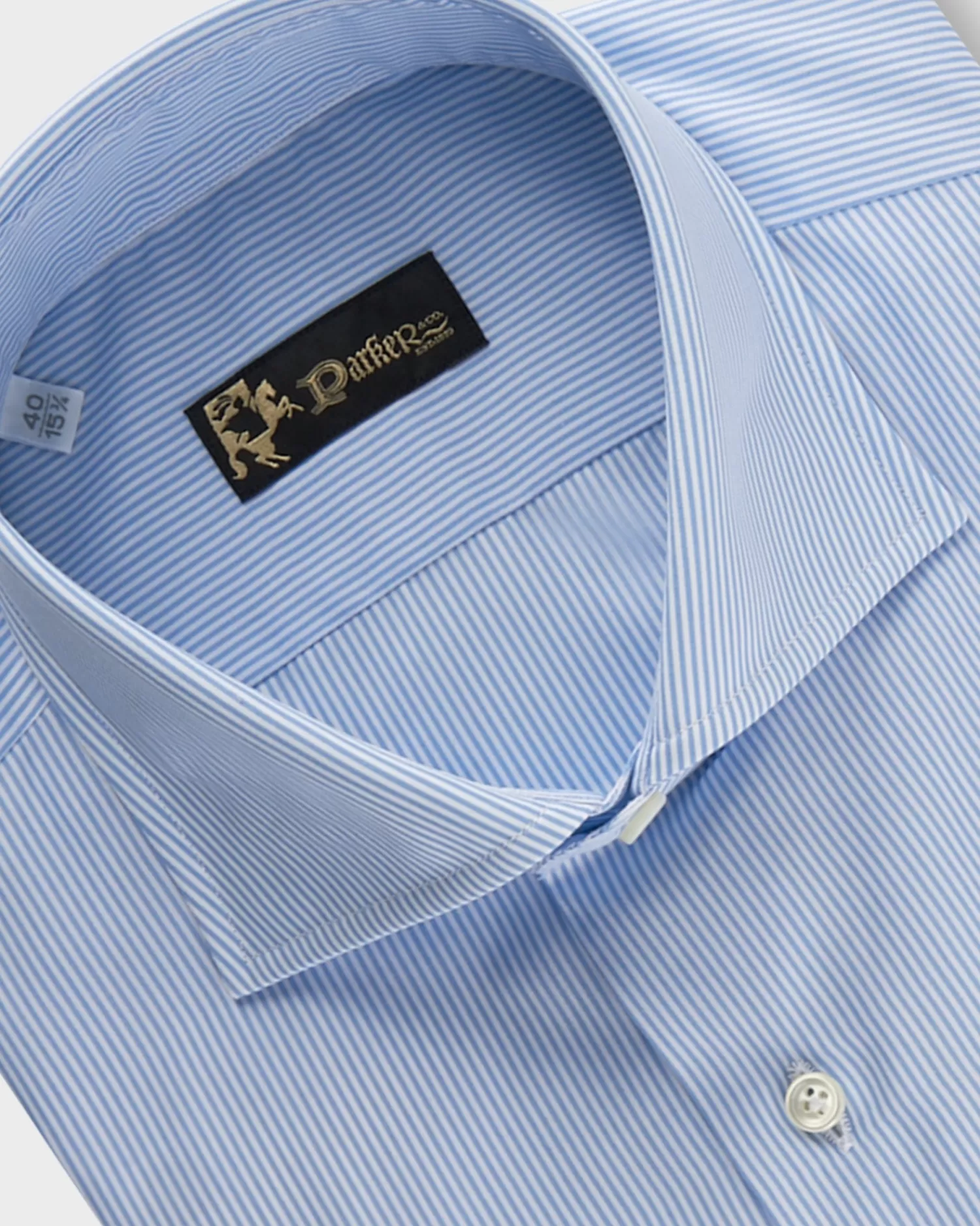 * Blue And White Pinstripe Cotton Business Shirt^ Business Shirts