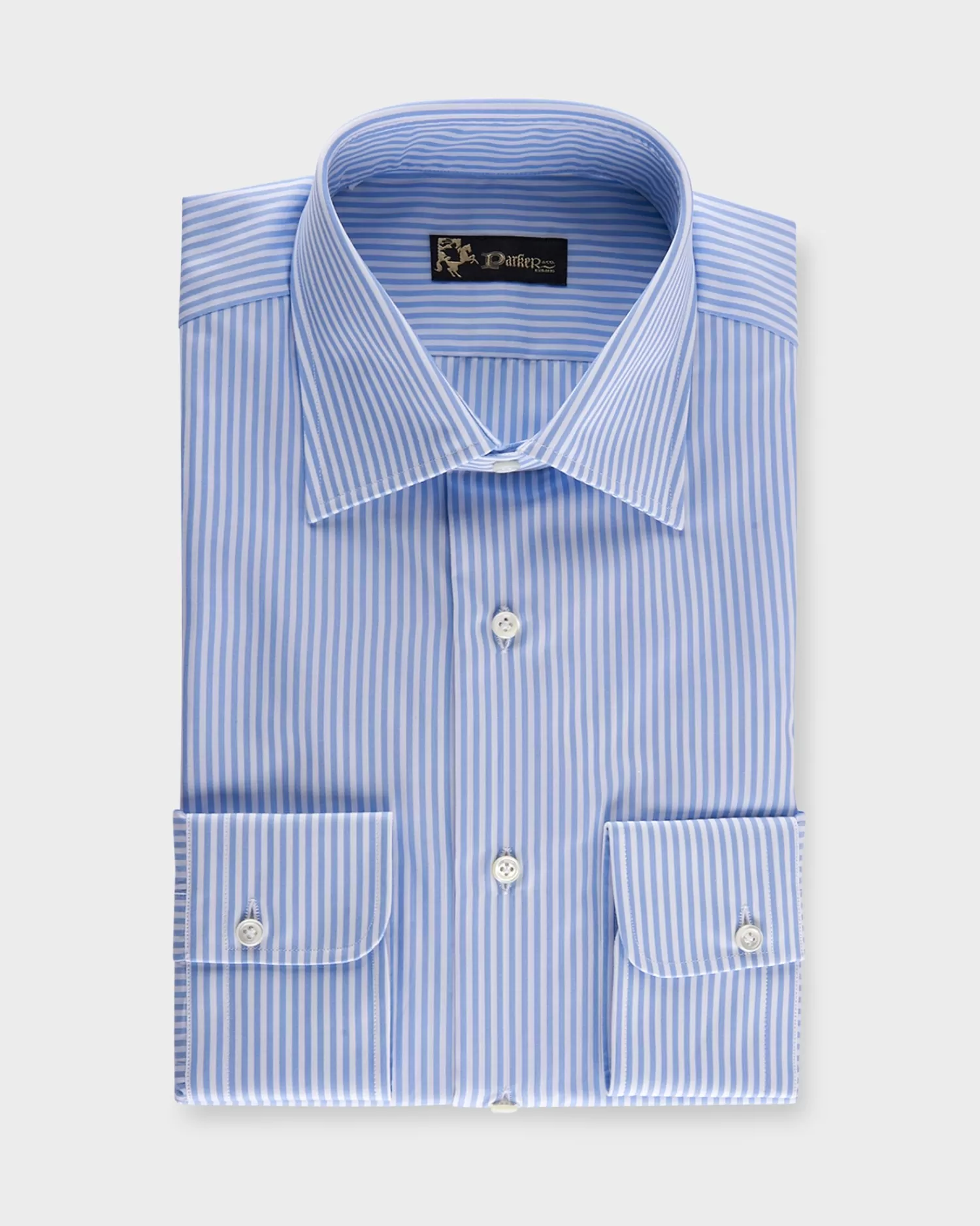 * Blue And White Pinstripe Cotton Shirt^ Business Shirts