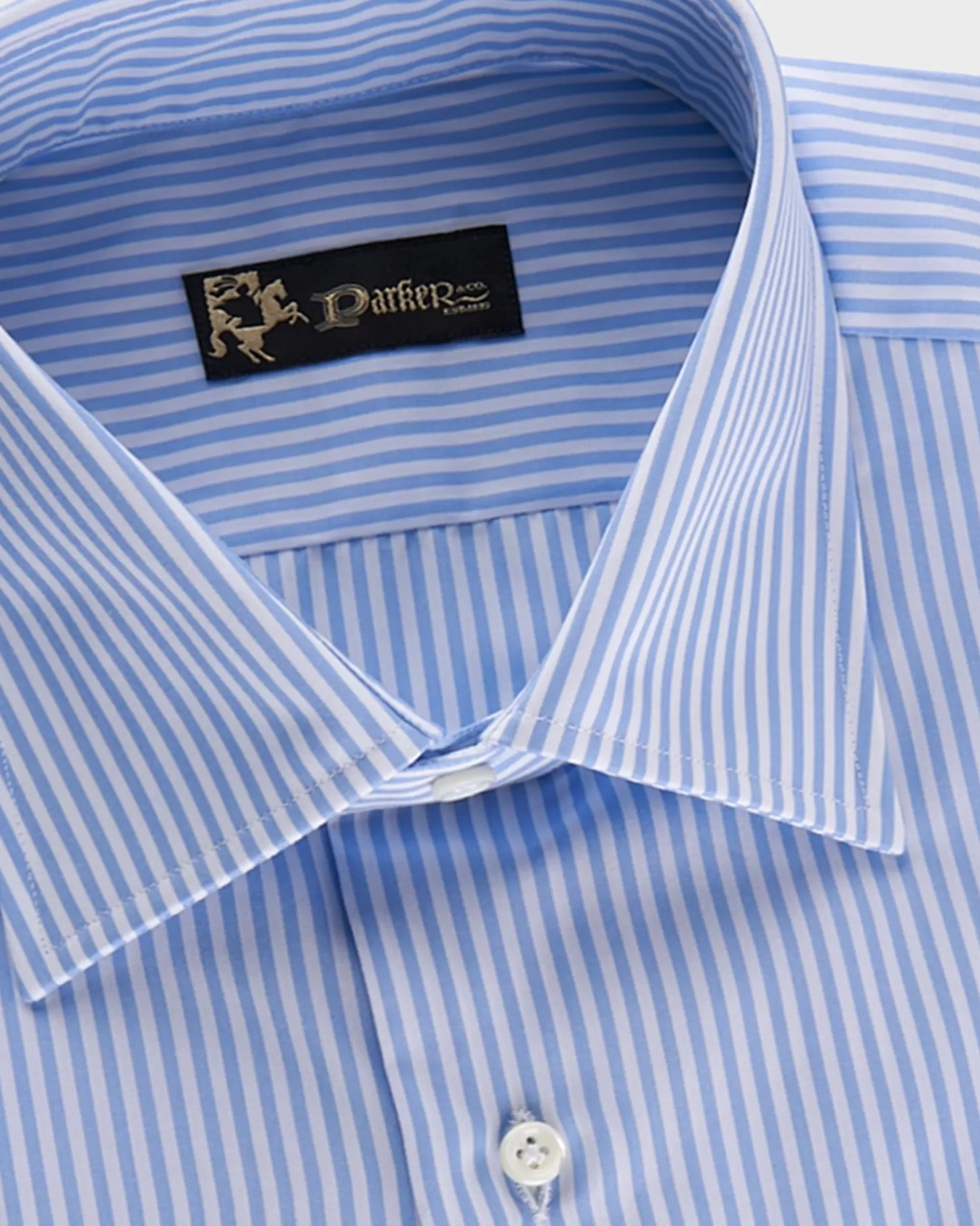 * Blue And White Pinstripe Cotton Shirt^ Business Shirts