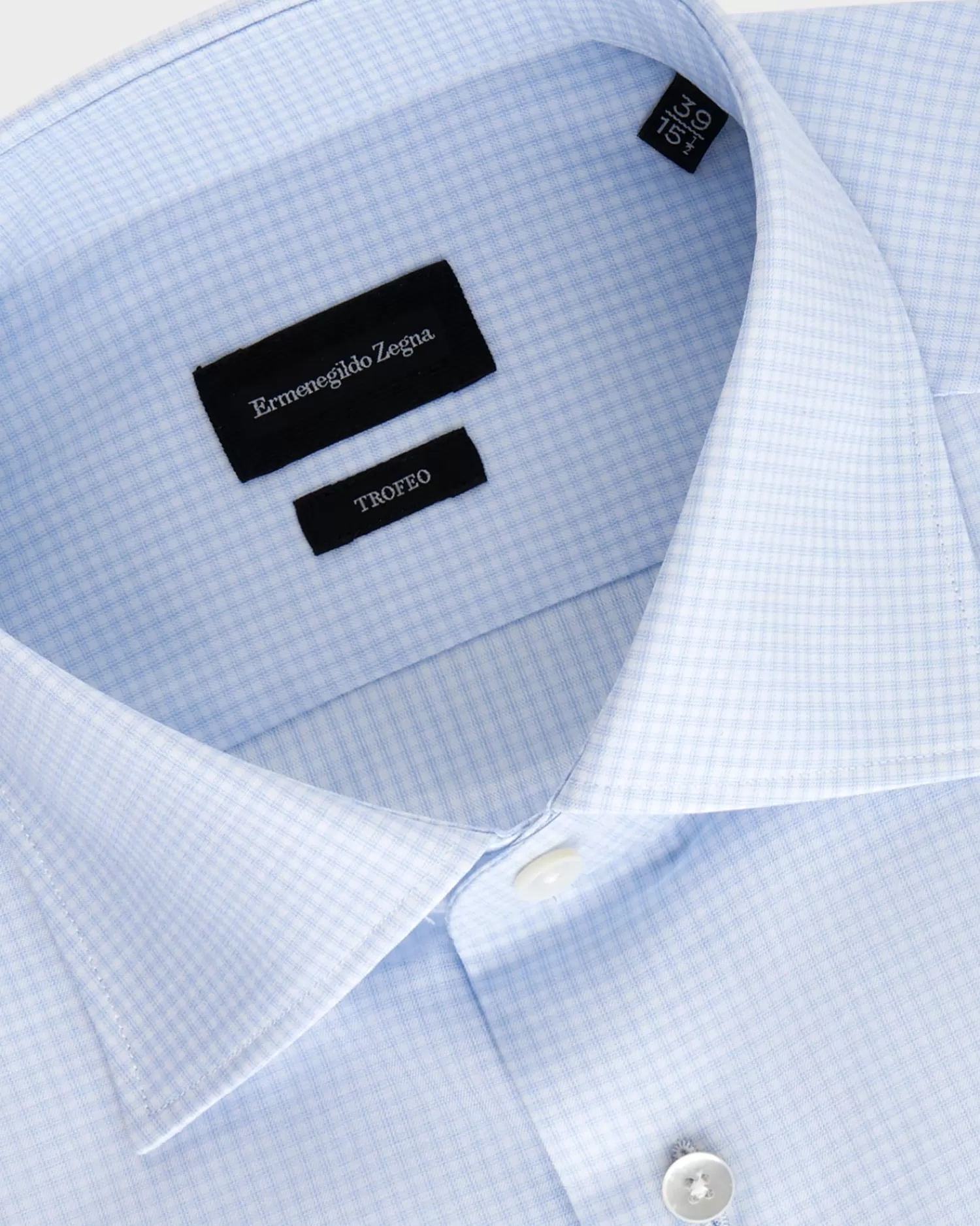 Ermenegildo Zegna Blue And White Trofeo Cotton Shirt^ Business Shirts