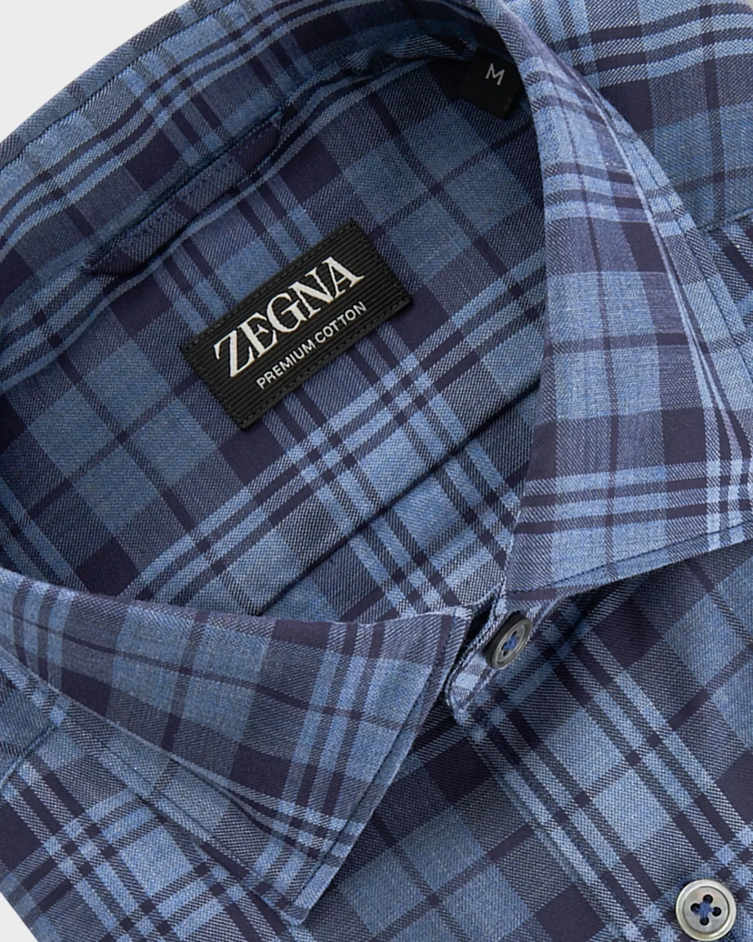 Zegna Blue Check Premium Cotton Shirt^ Casual Shirts