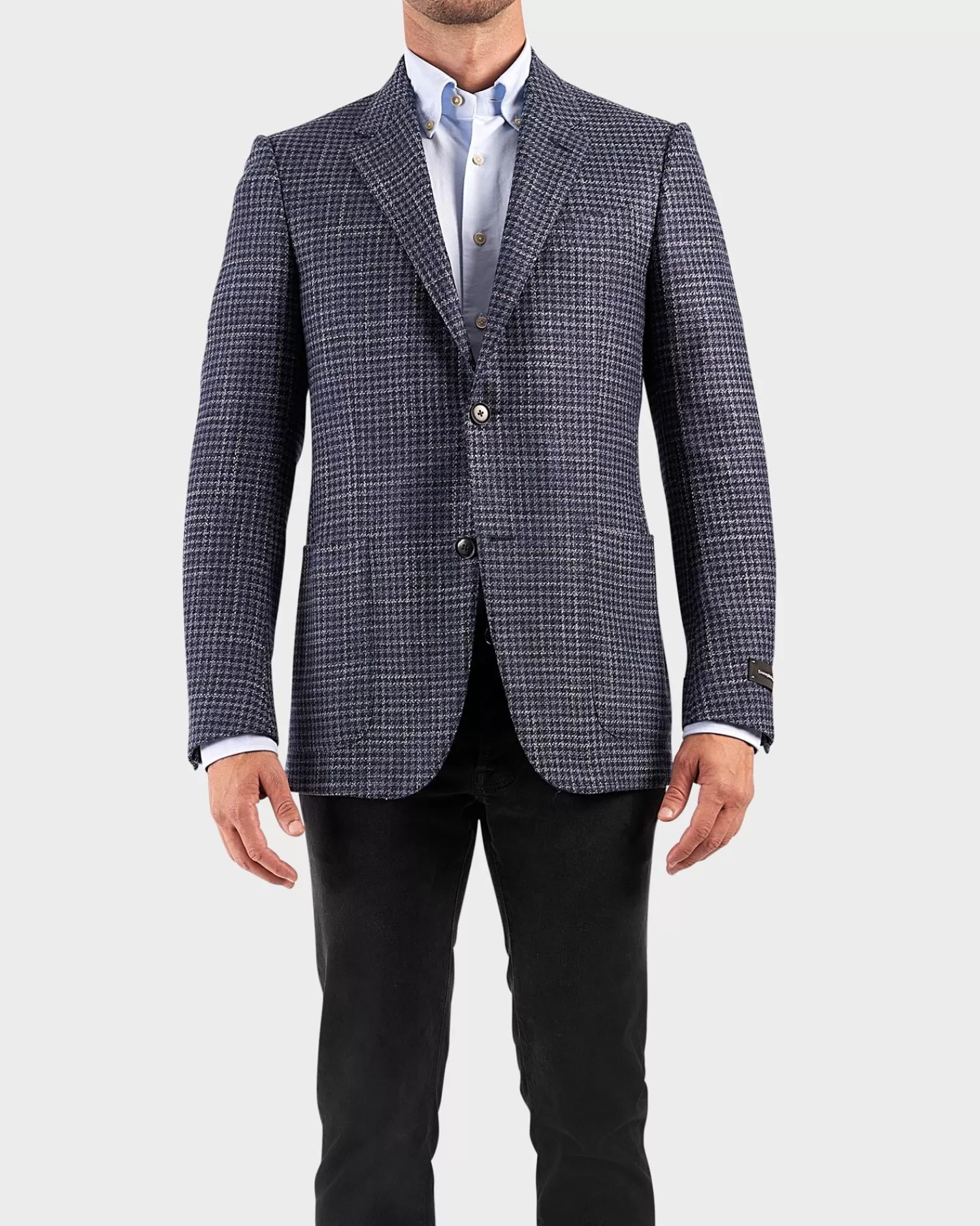 Ermenegildo Zegna Blue Check Wool Silk Sports Jacket^ Sports Jackets