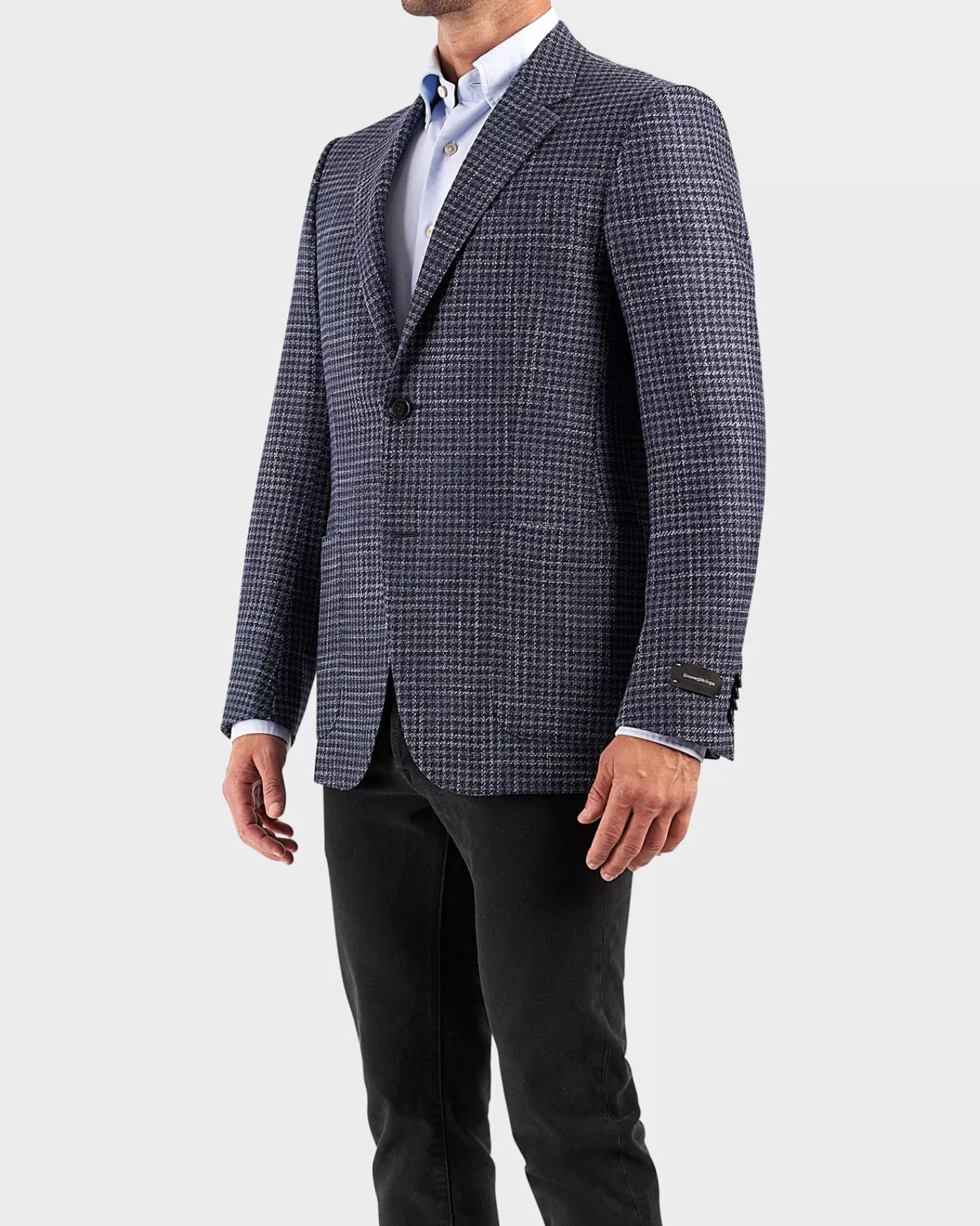 Ermenegildo Zegna Blue Check Wool Silk Sports Jacket^ Sports Jackets