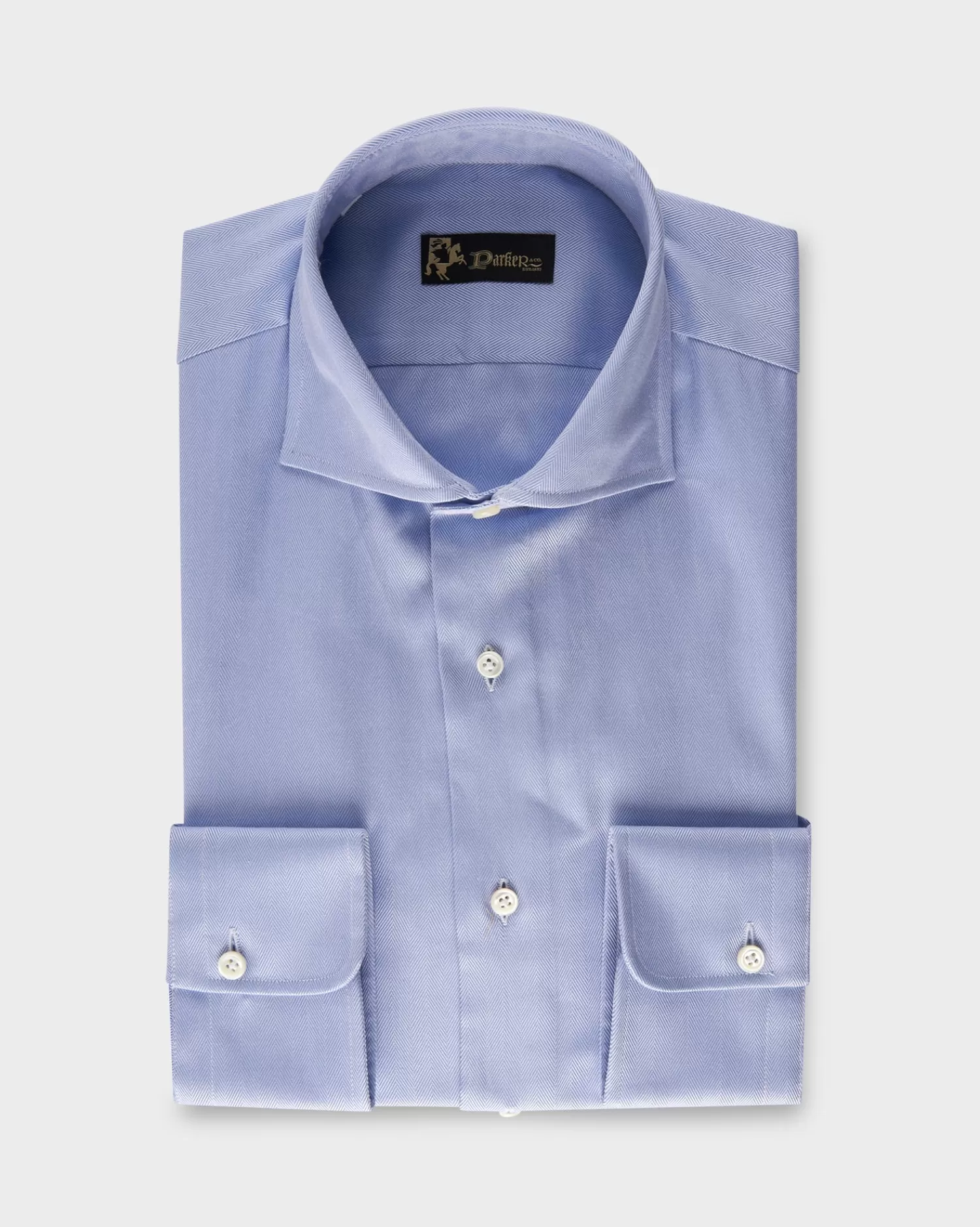 * Blue Chevron Weave Cotton Business Shirt^ Business Shirts