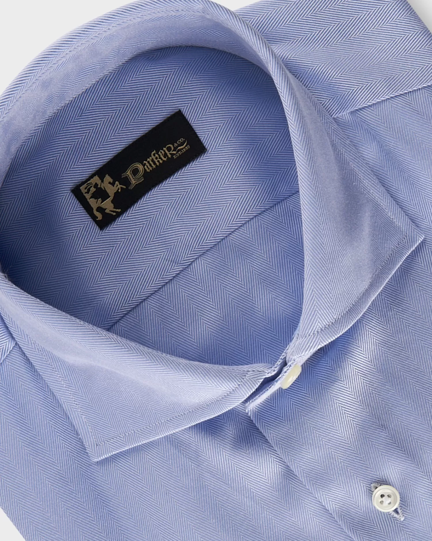 * Blue Chevron Weave Cotton Business Shirt^ Business Shirts