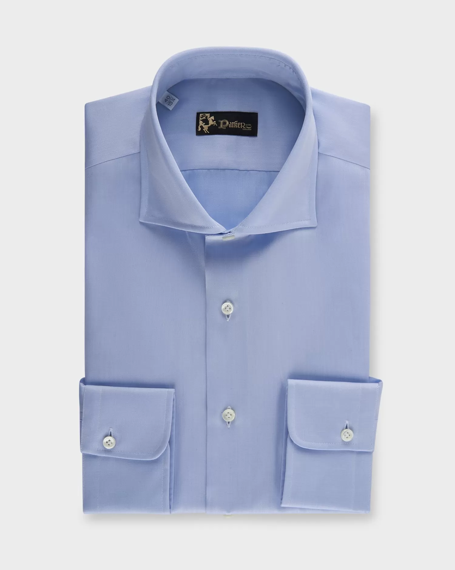 * Blue Compact Textured Weave Cotton Shirt^ Business Shirts