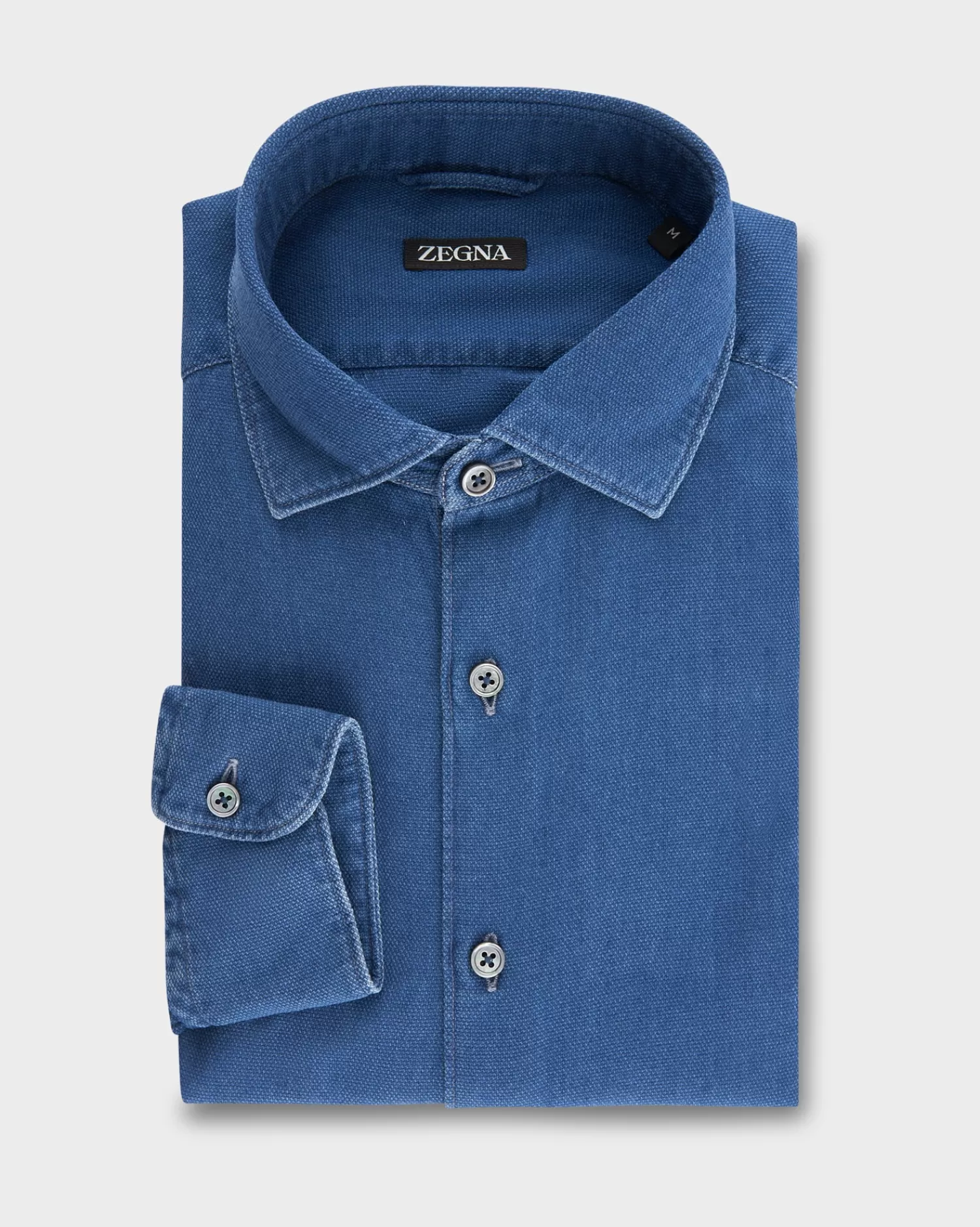 Zegna Blue Cotton Denim Shirt^ Casual Shirts