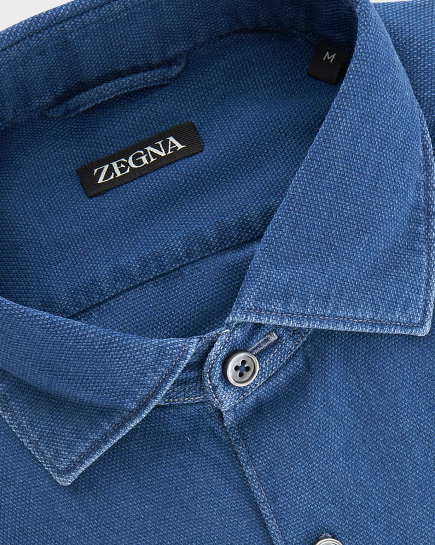 Zegna Blue Cotton Denim Shirt^ Casual Shirts