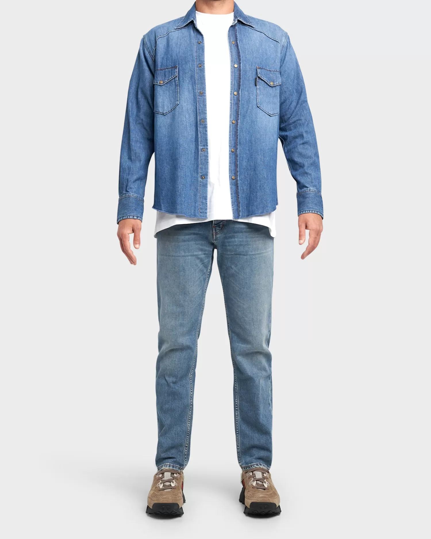 Haikure Blue Denim Shirt^ Casual Shirts