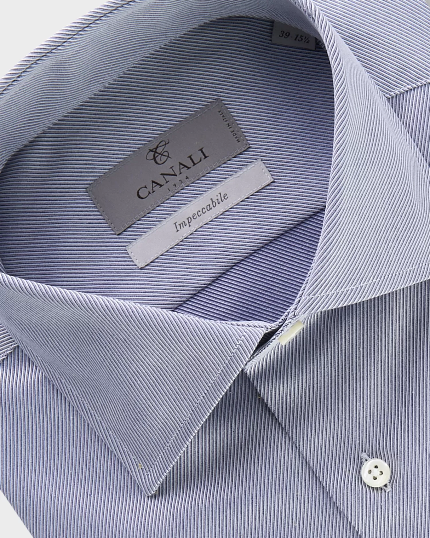 Canali Blue Diagonal Pinstripe Impeccabile Modern Fit Shirt^ Business Shirts