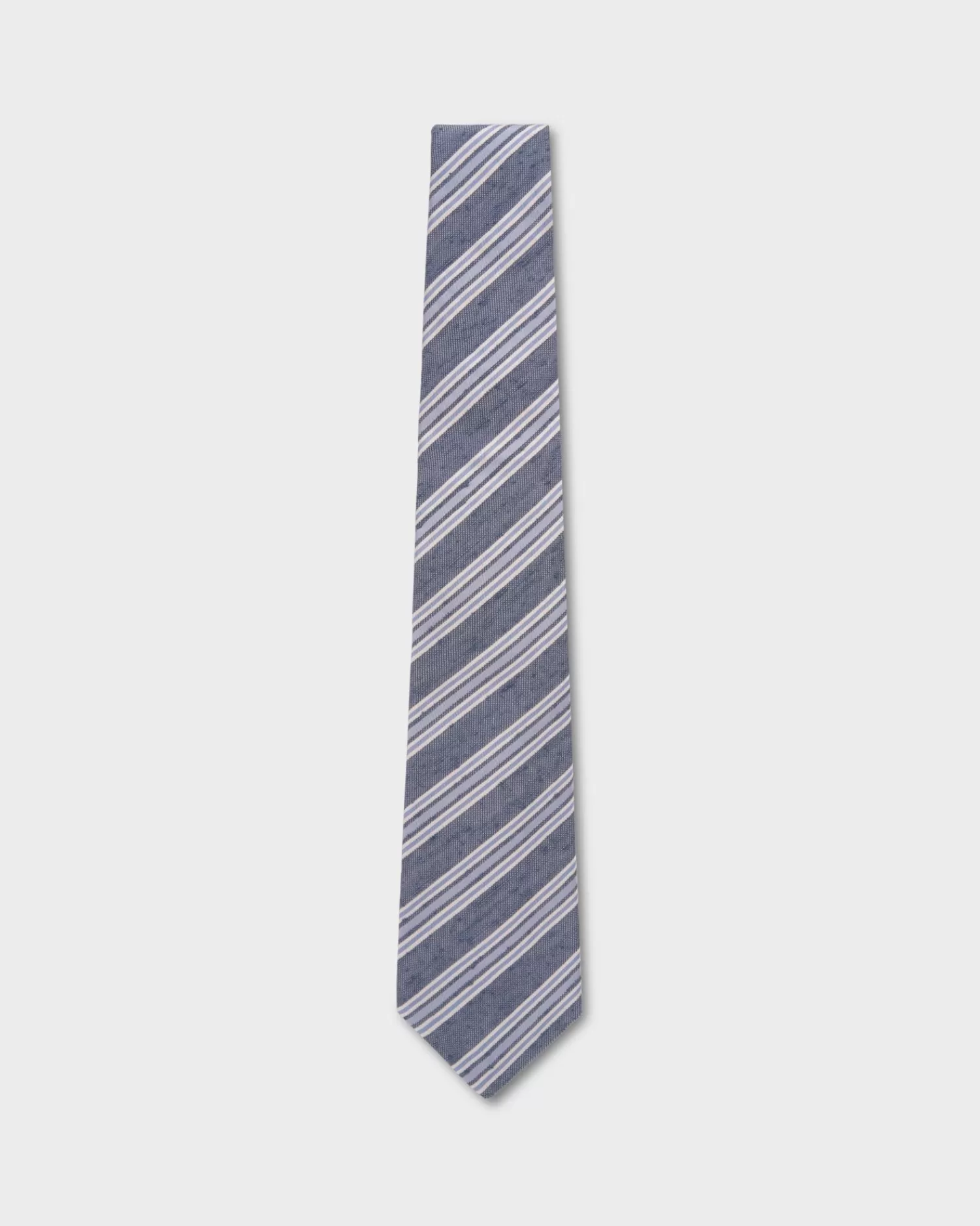 Kiton Blue Diagonal Striped Silk Tie^ Ties