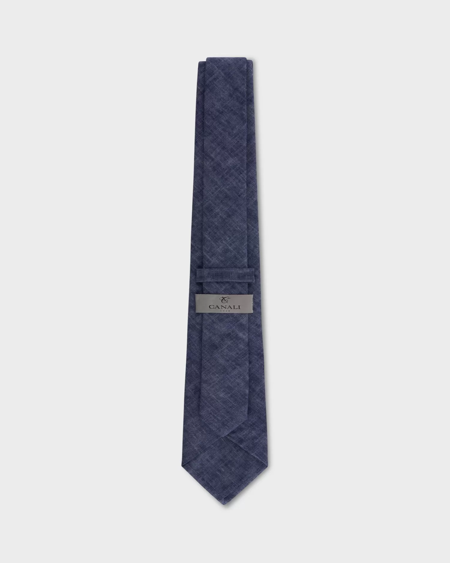 Canali Blue Etch Pattern Cotton Tie^ Ties