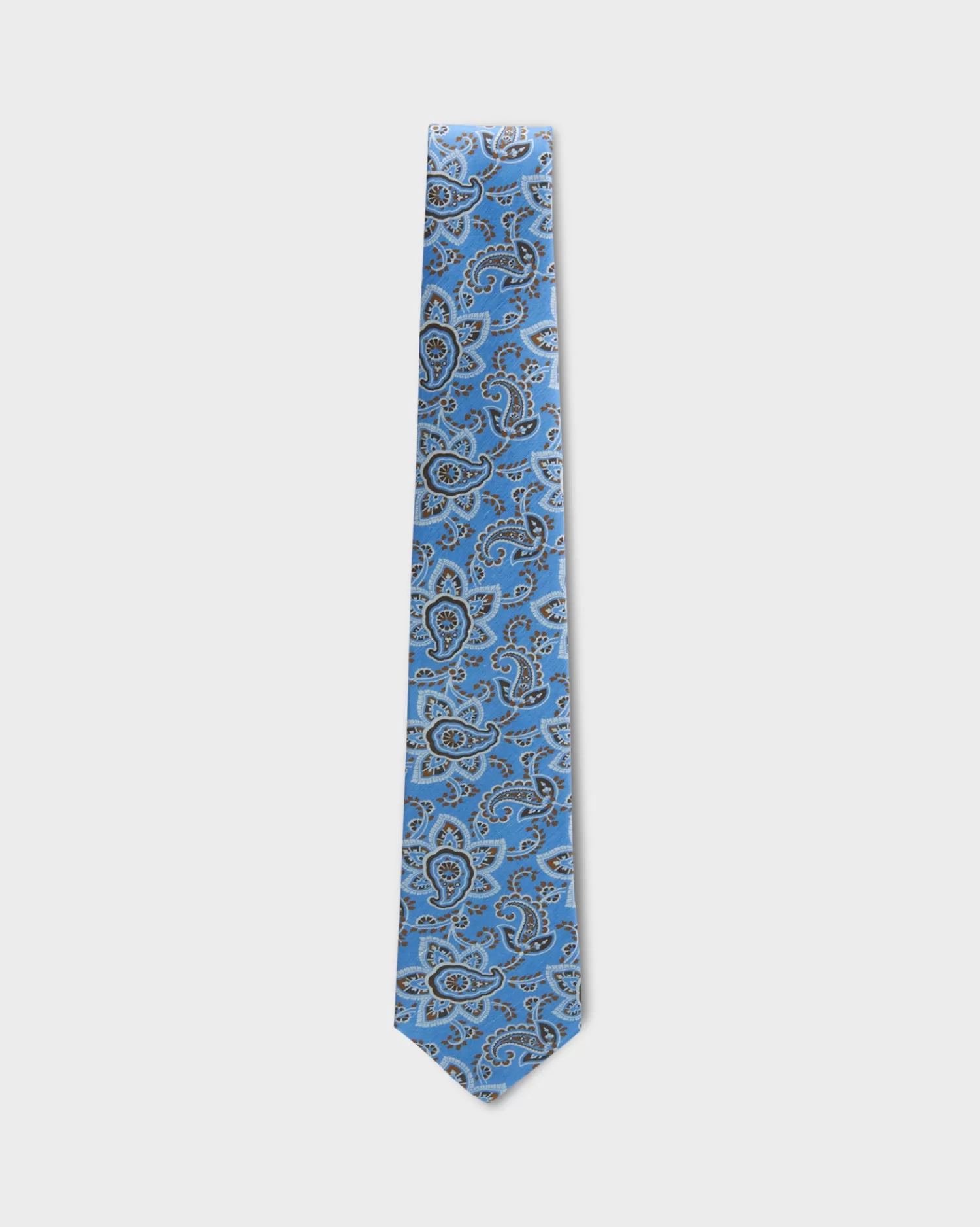 Kiton Blue Floral Paisley Silk Linen Tie^ Ties