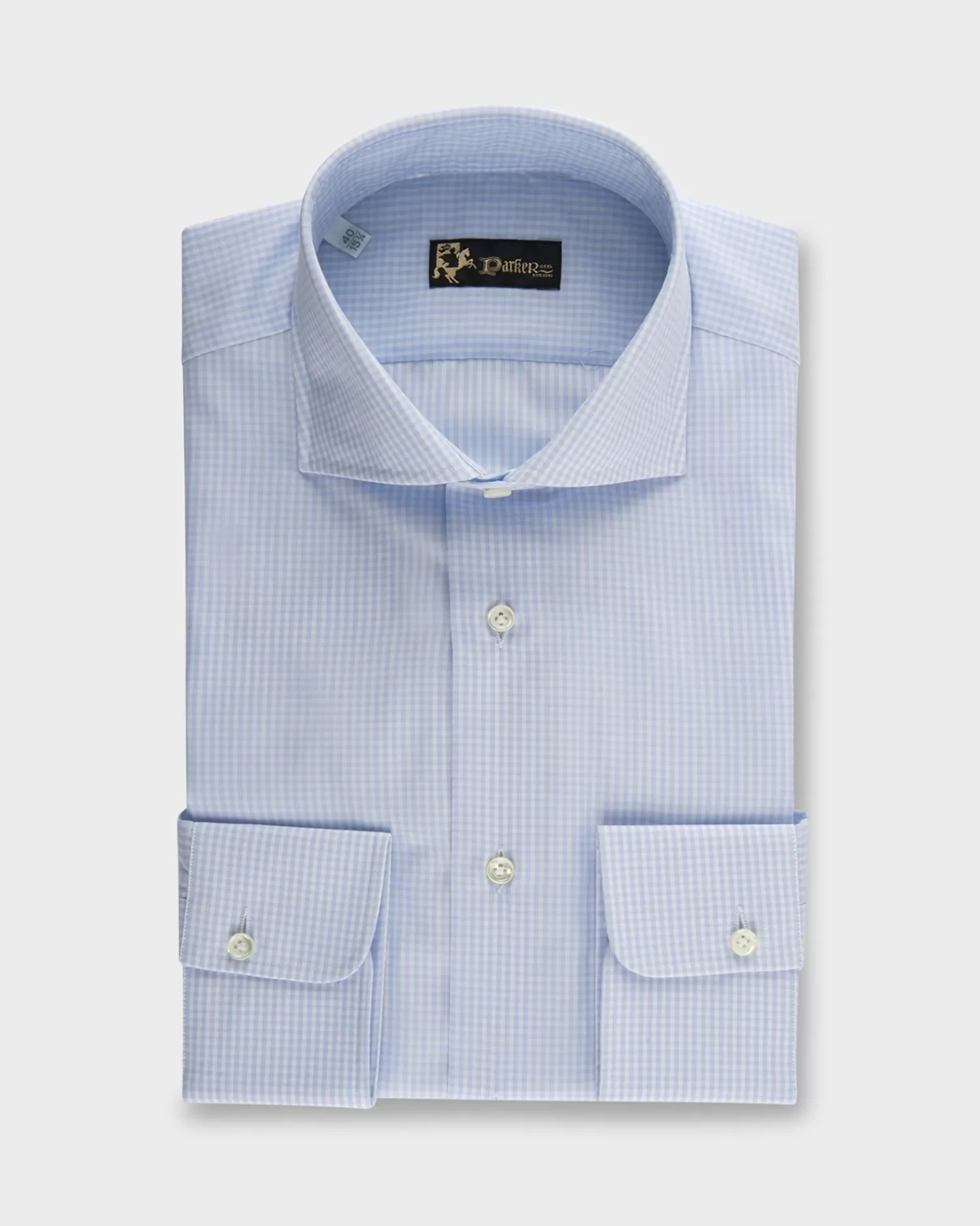 * Blue Gingham Cotton Shirt^ Business Shirts