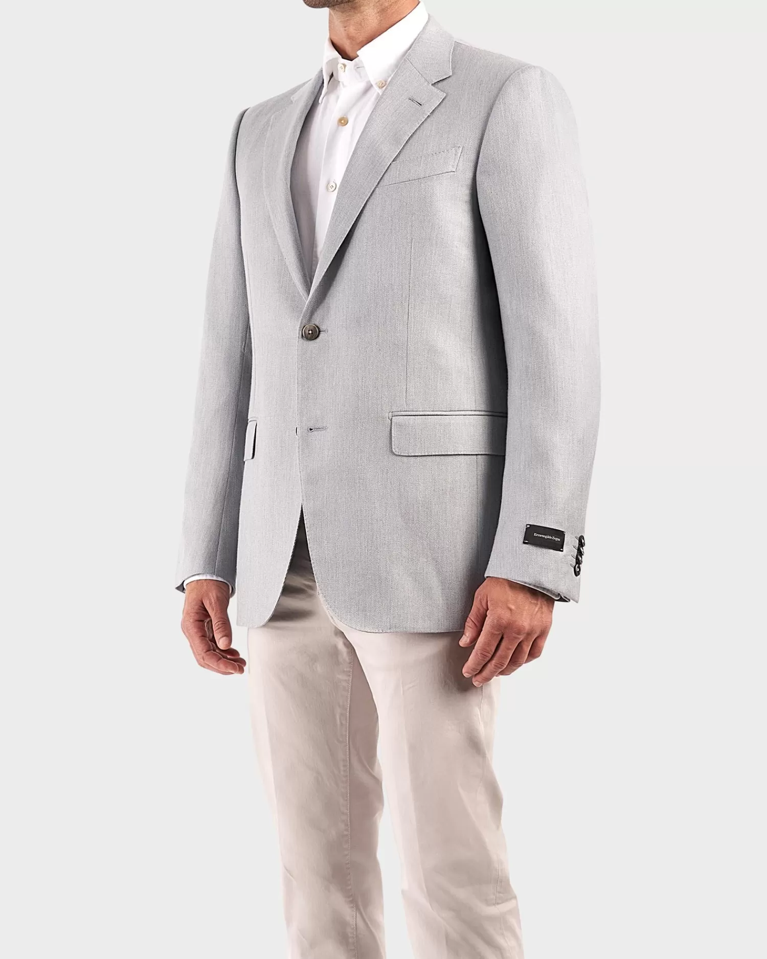 Ermenegildo Zegna Blue Grey Cotton Silk Cashmere Blend Sports Jacket^ Sports Jackets