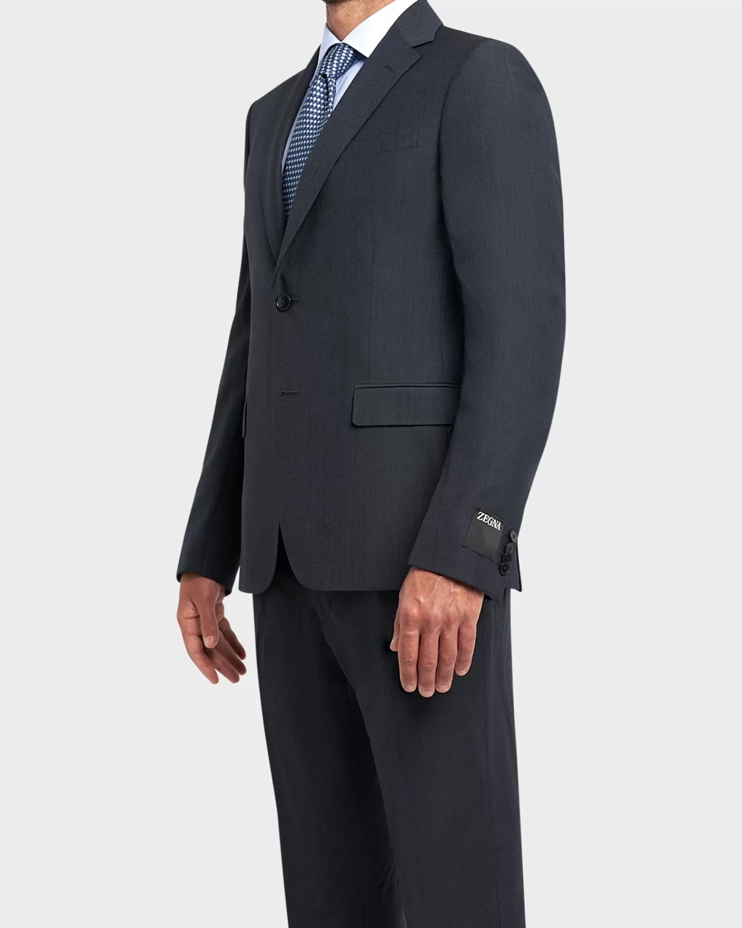 Zegna Blue Grey Wool Suit^ Suiting