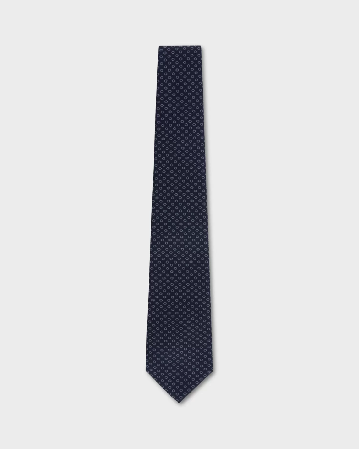 Canali Blue Hollow Circle Pattern Cotton Tie^ Ties