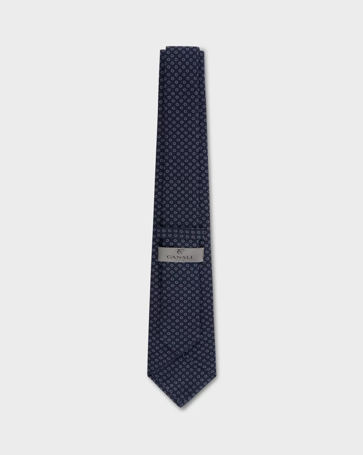 Canali Blue Hollow Circle Pattern Cotton Tie^ Ties