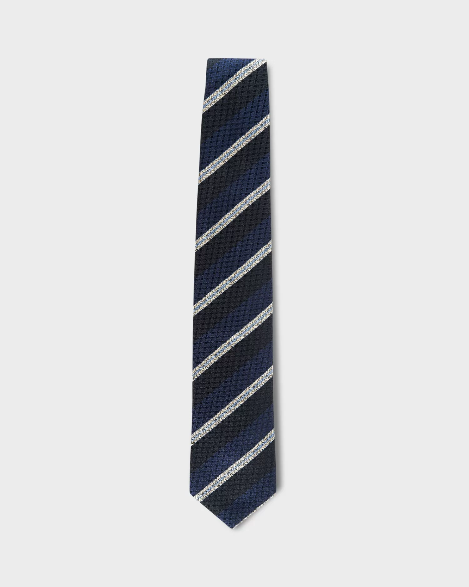 Zegna Blue Large Diagonal Pattern Silk Tie^ Ties