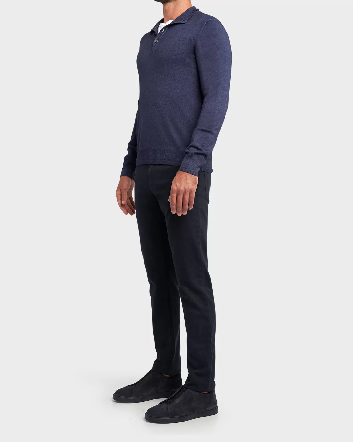 Gran Sasso Blue Merino Wool Button Down Knit^ Knitwear