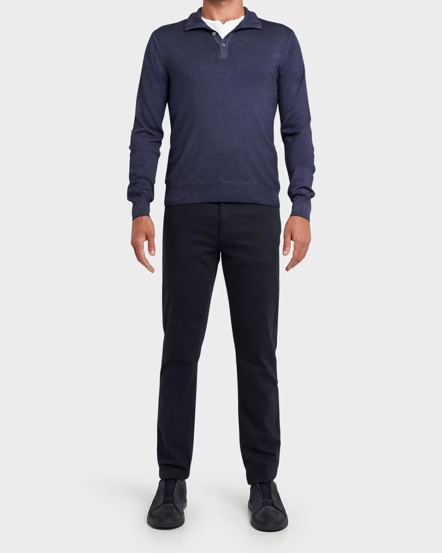 Gran Sasso Blue Merino Wool Button Down Knit^ Knitwear