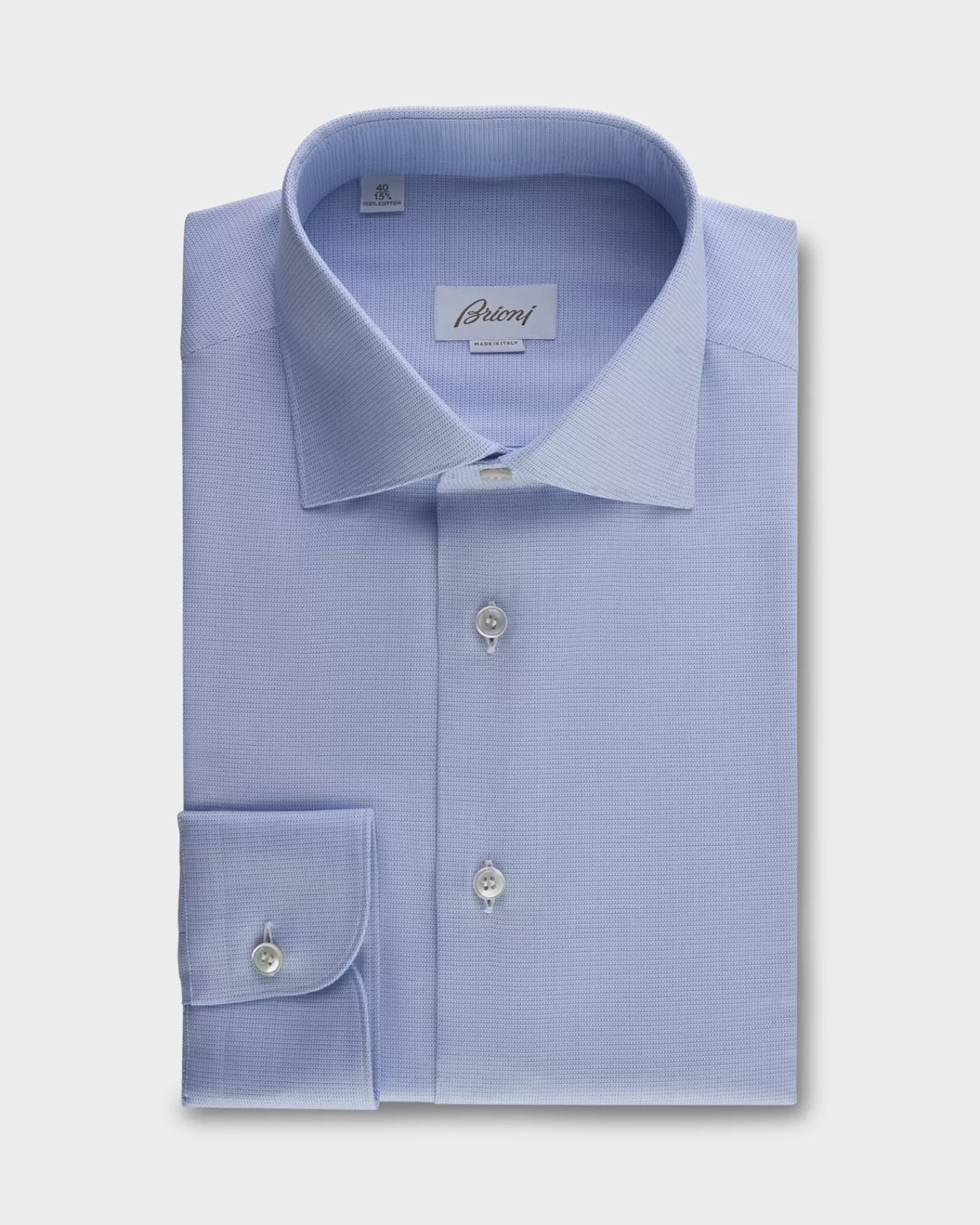 Brioni Blue Micro Pattern Cotton Shirt^ Business Shirts