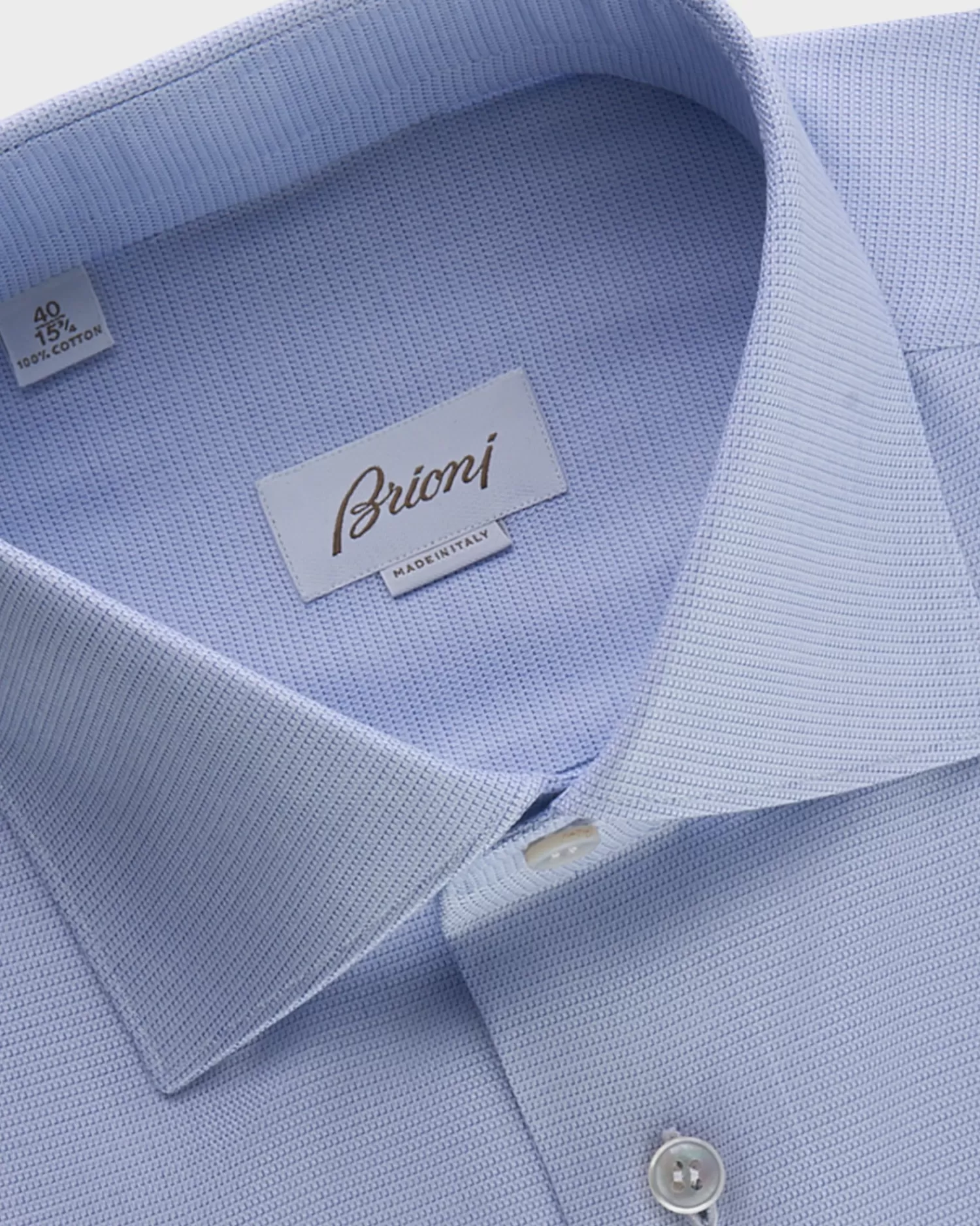 Brioni Blue Micro Pattern Cotton Shirt^ Business Shirts