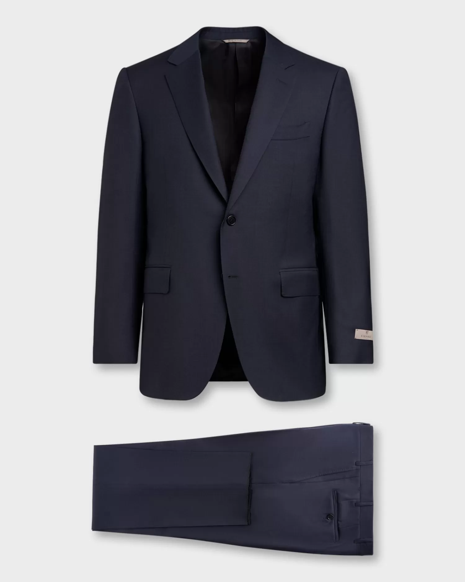 Canali Blue Micropattern Wool Suit^ Suiting