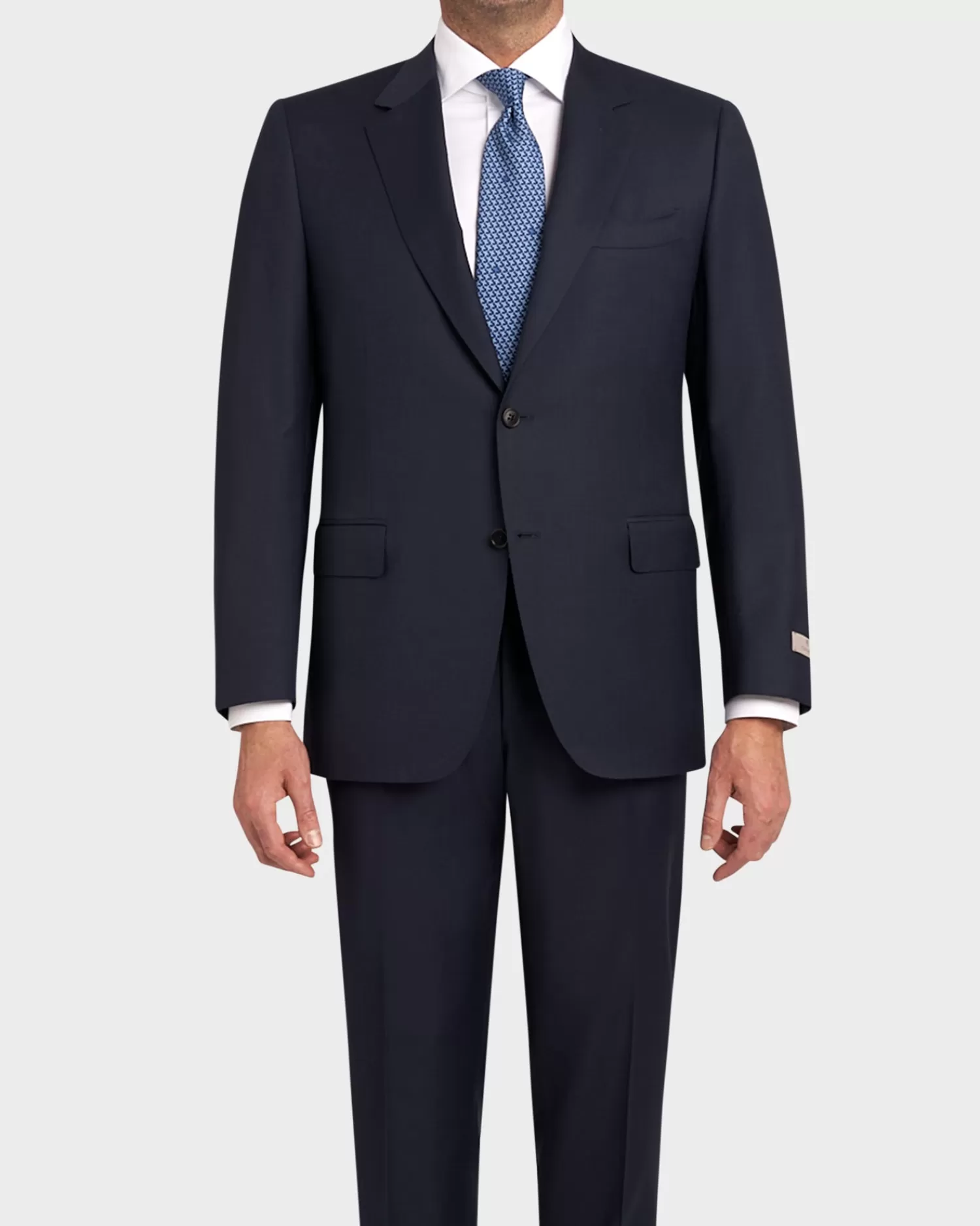 Canali Blue Micropattern Wool Suit^ Suiting