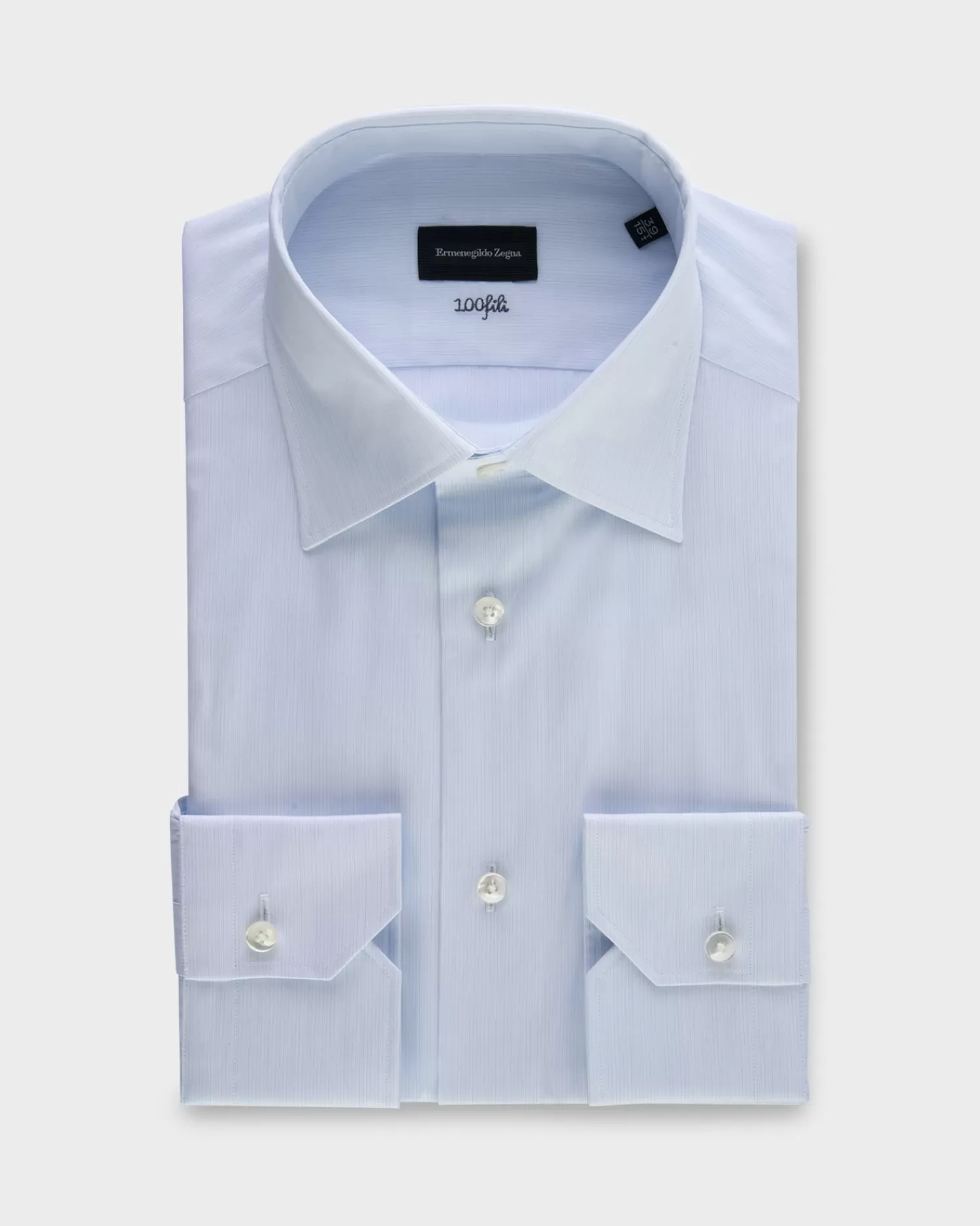 Ermenegildo Zegna Blue Microstripe 100 Fili Cotton Milano Shirt^ Business Shirts