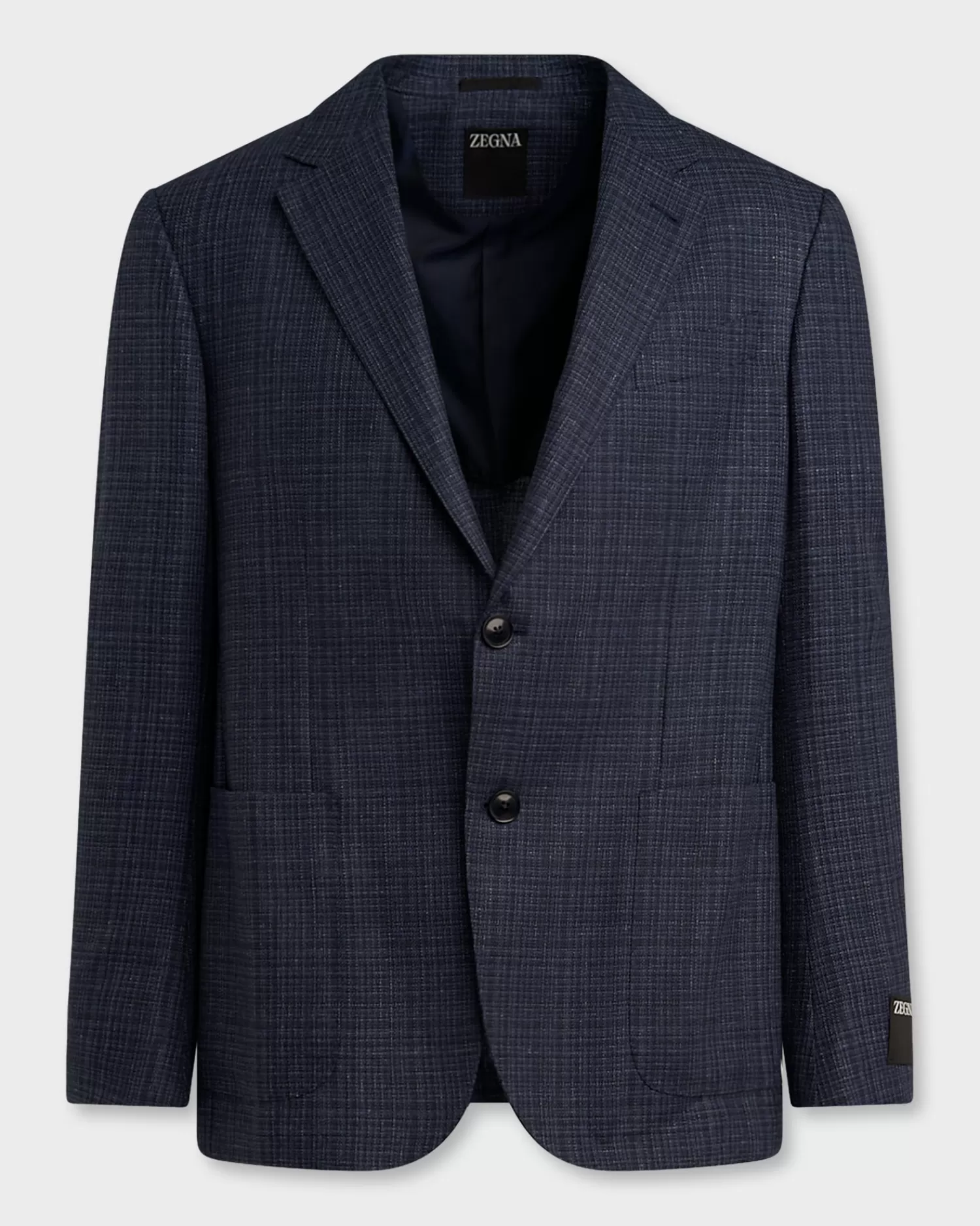 Zegna Blue Plaid Silk Wool Sports Jacket^ Sports Jackets