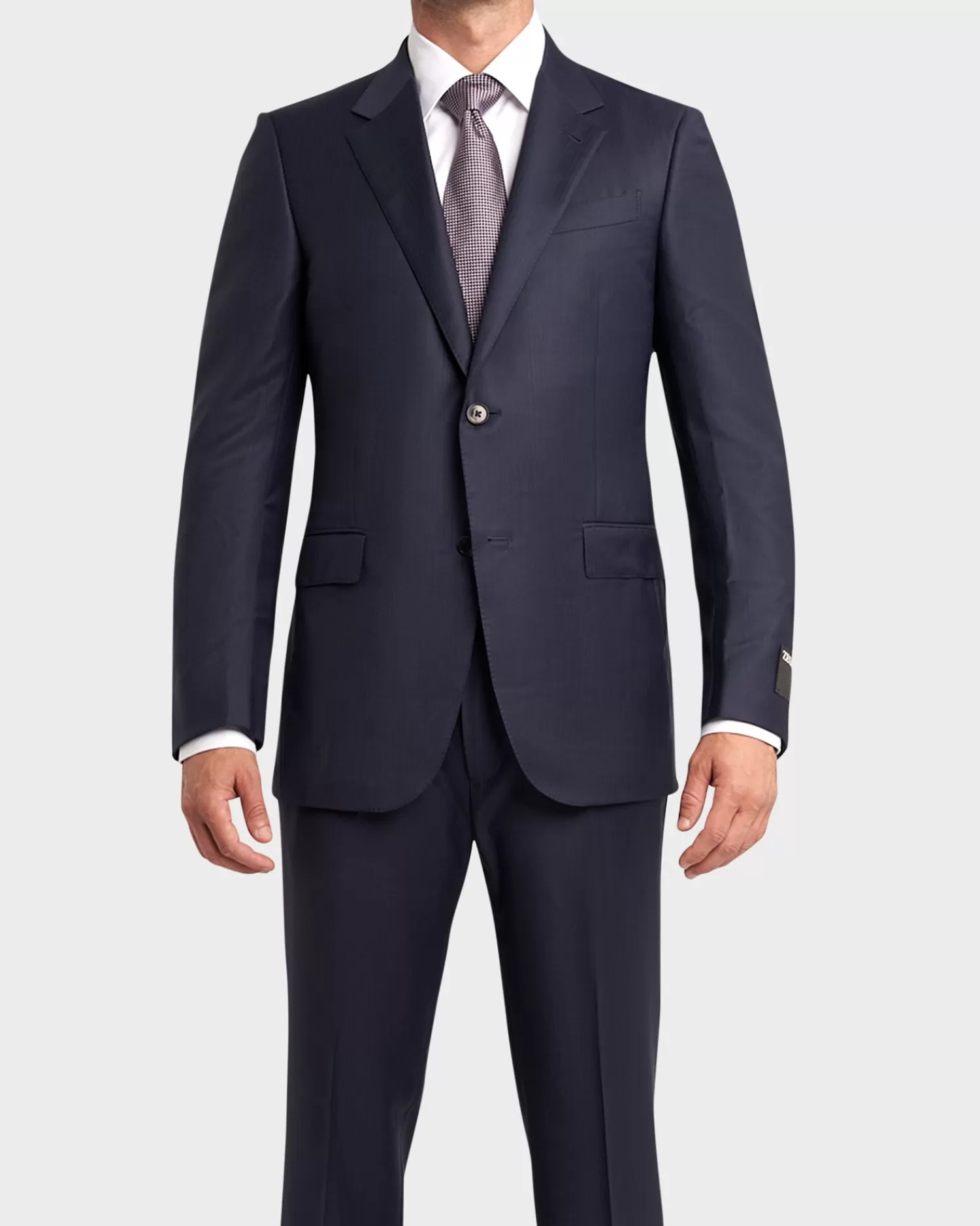 Zegna Blue Self Stripe Herringbone Trofeo Wool Suit^ Suiting