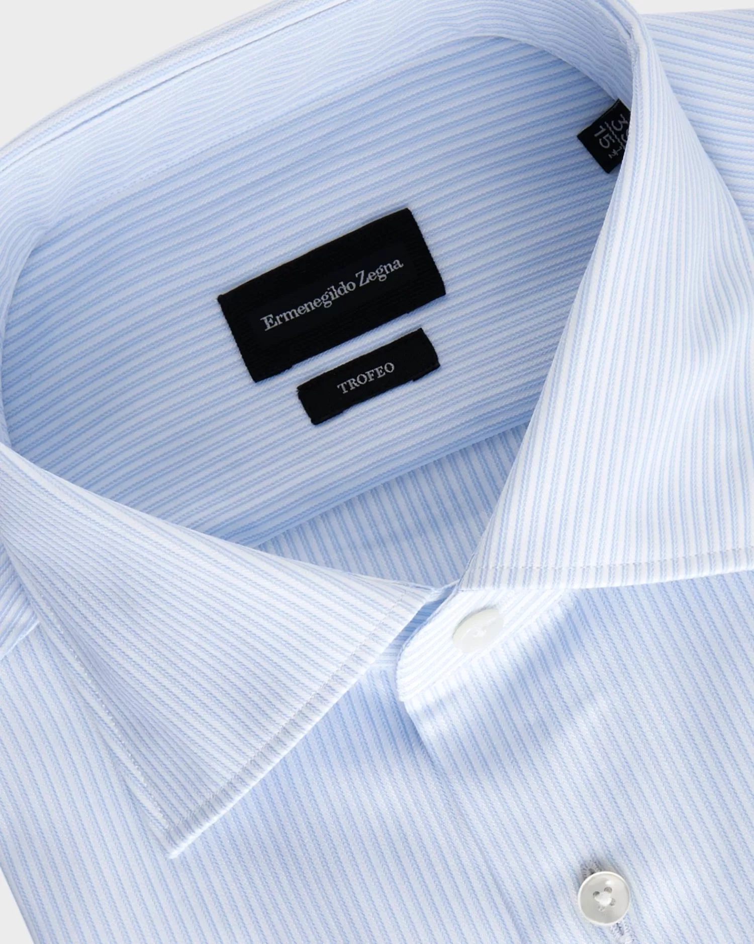 Ermenegildo Zegna Blue Stripe Trofeo Cotton Shirt^ Business Shirts