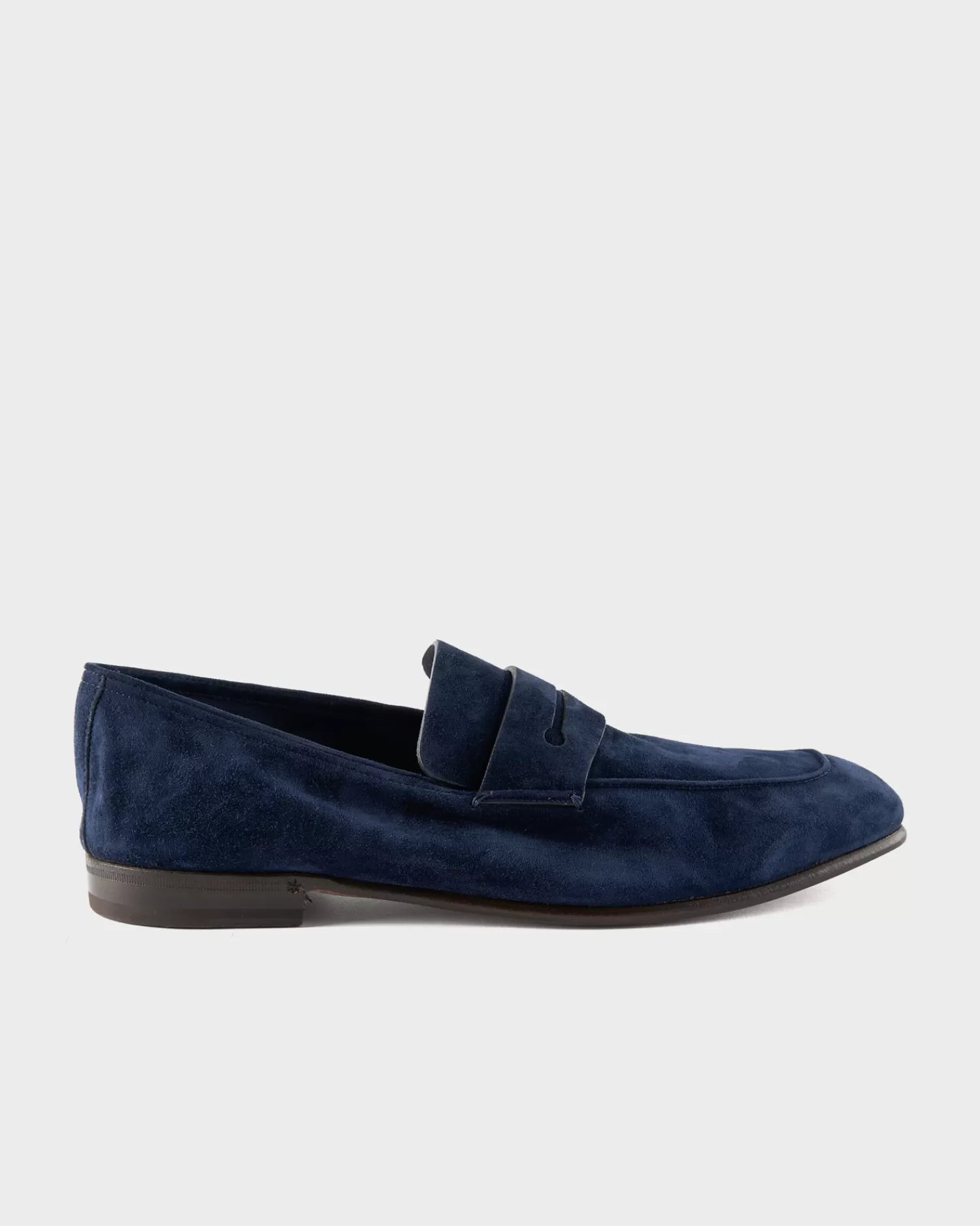 Ermenegildo Zegna Blue Suede L'Asola Moccasins^ Loafers