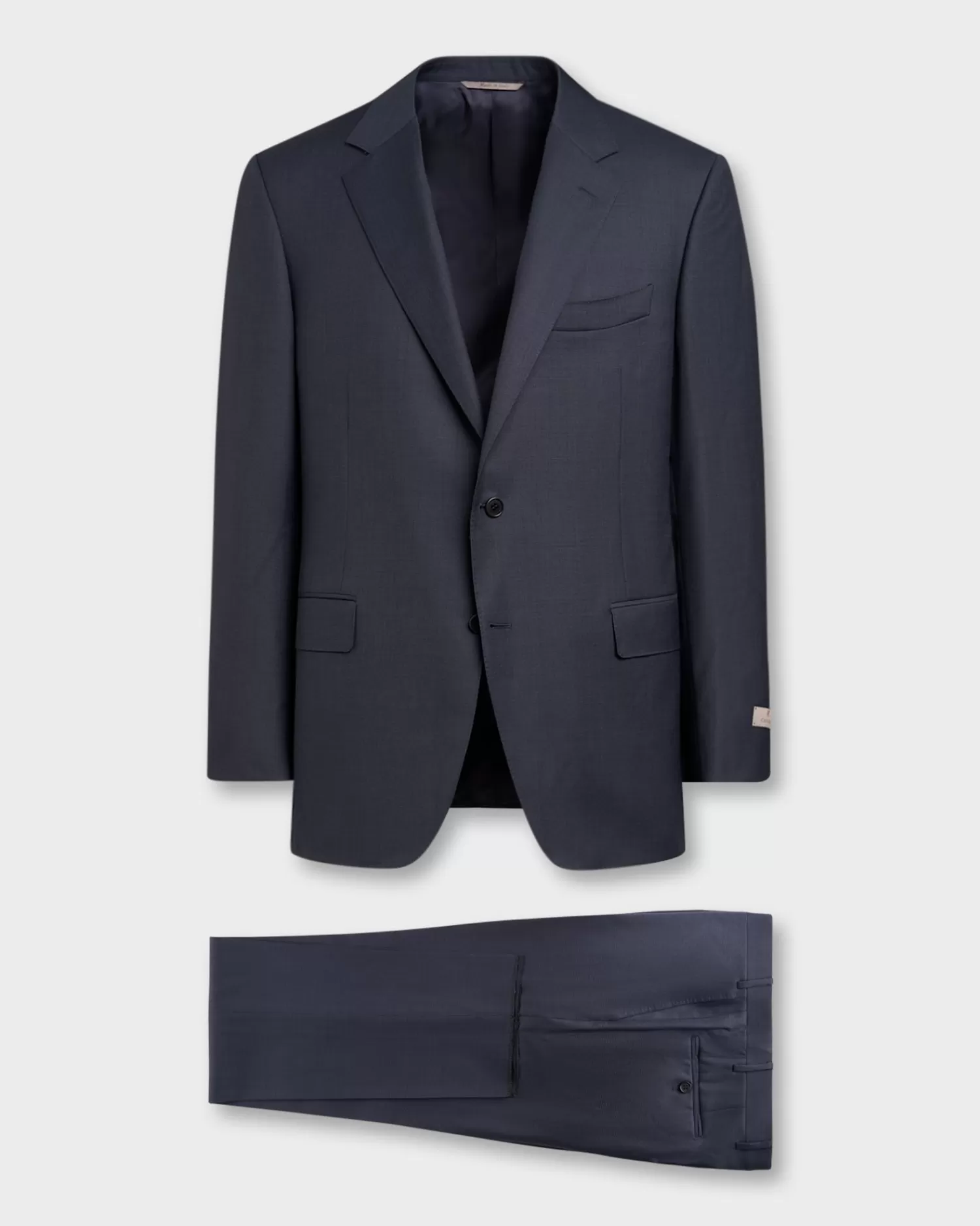 Canali Blue Textured Wool Suit^ Suiting