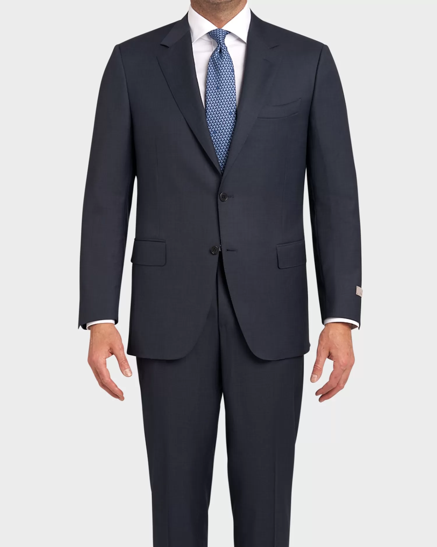 Canali Blue Textured Wool Suit^ Suiting