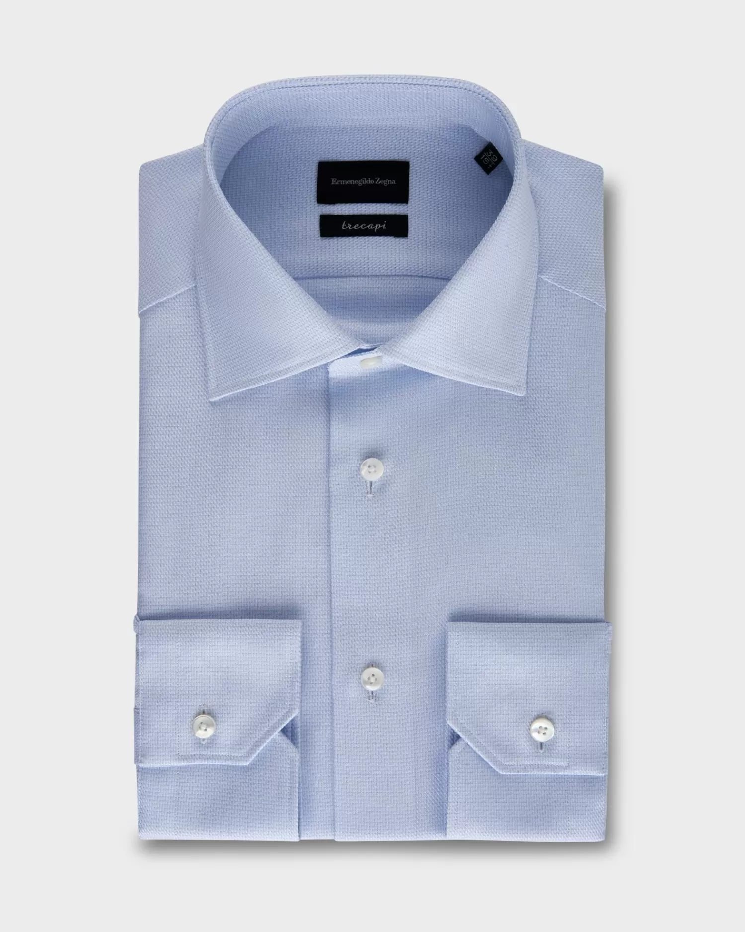 Ermenegildo Zegna Blue Trecapi Cotton Shirt^ Business Shirts