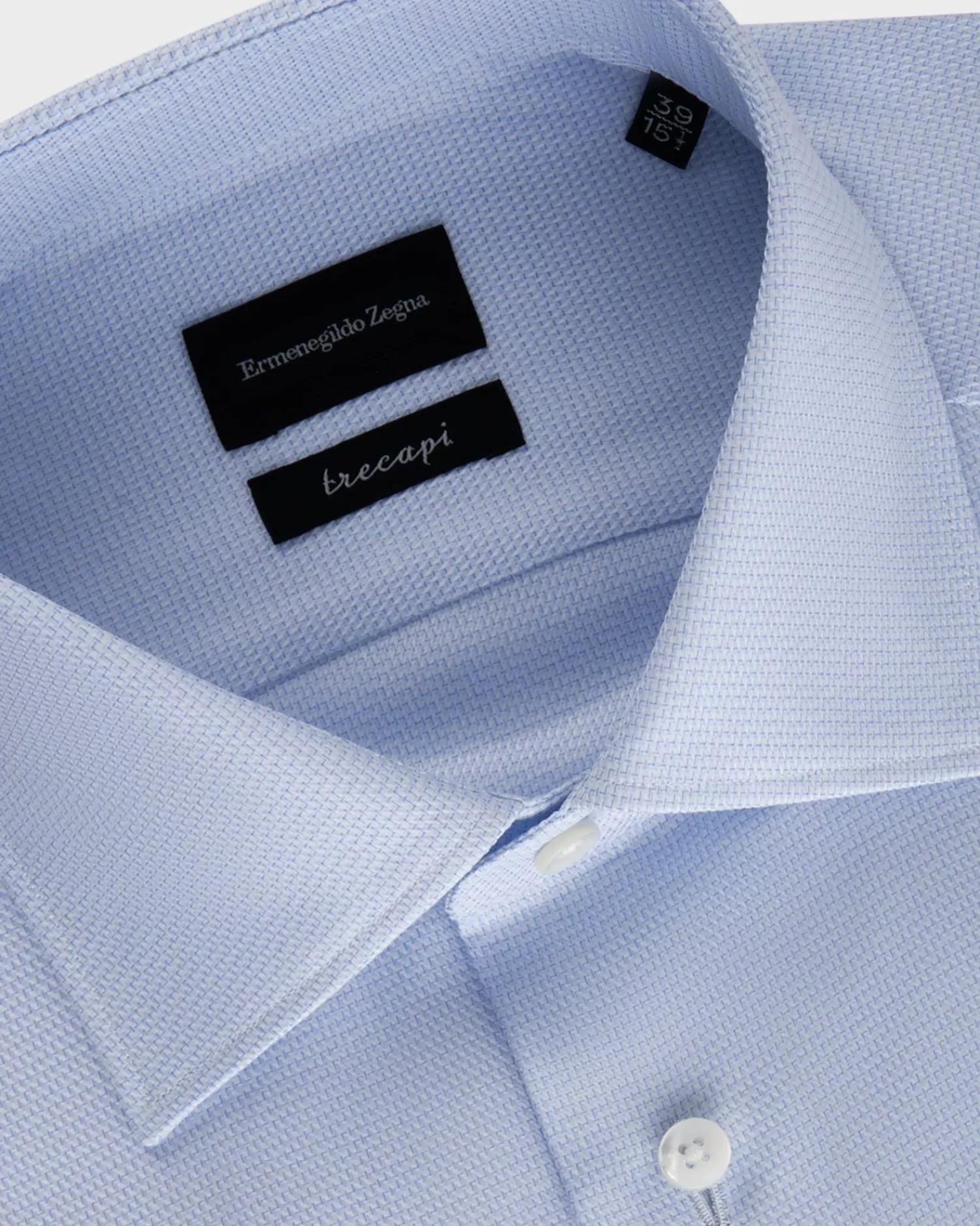 Ermenegildo Zegna Blue Trecapi Cotton Shirt^ Business Shirts