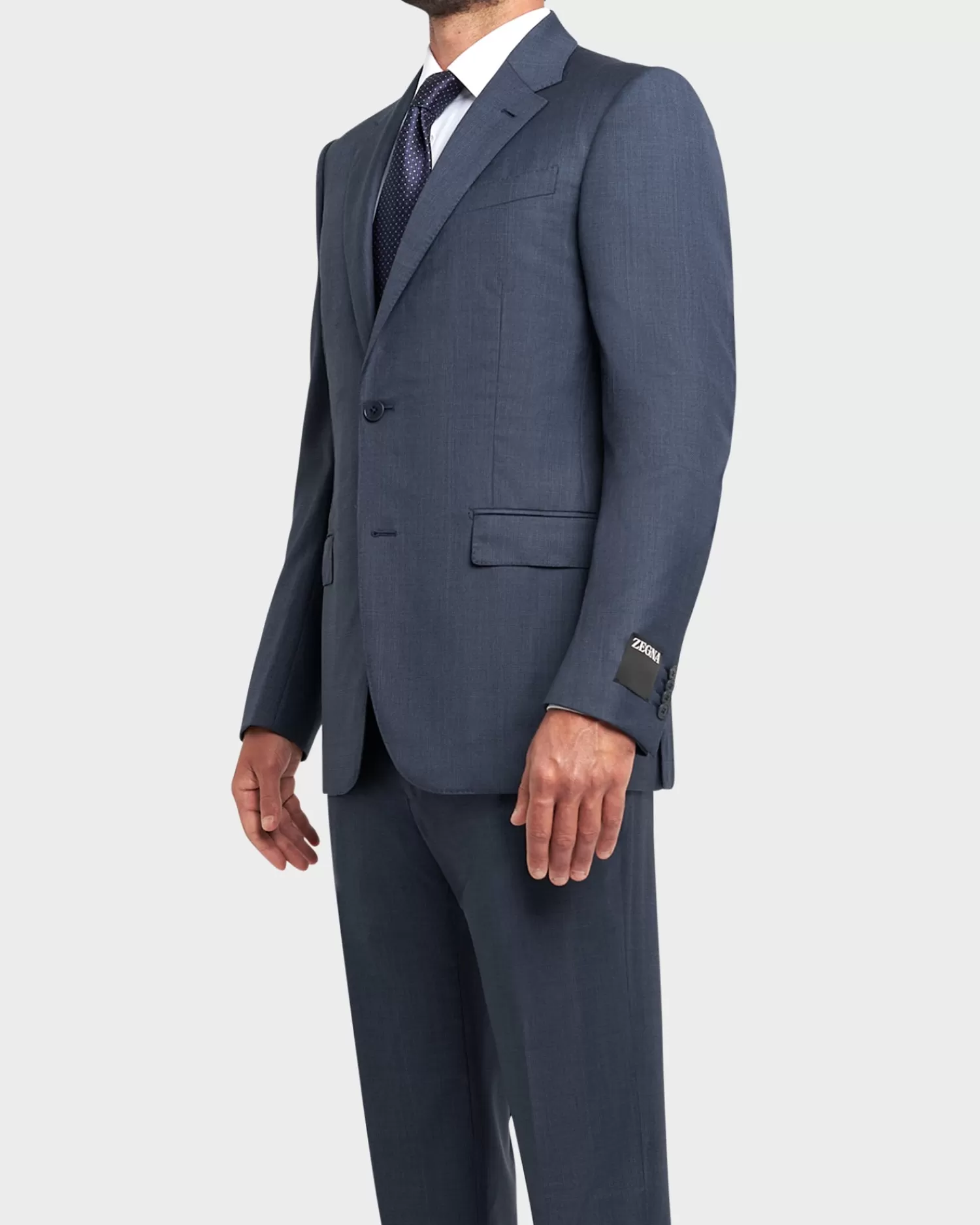 Zegna Blue Twill Multi Season Wool Suit^ Suiting