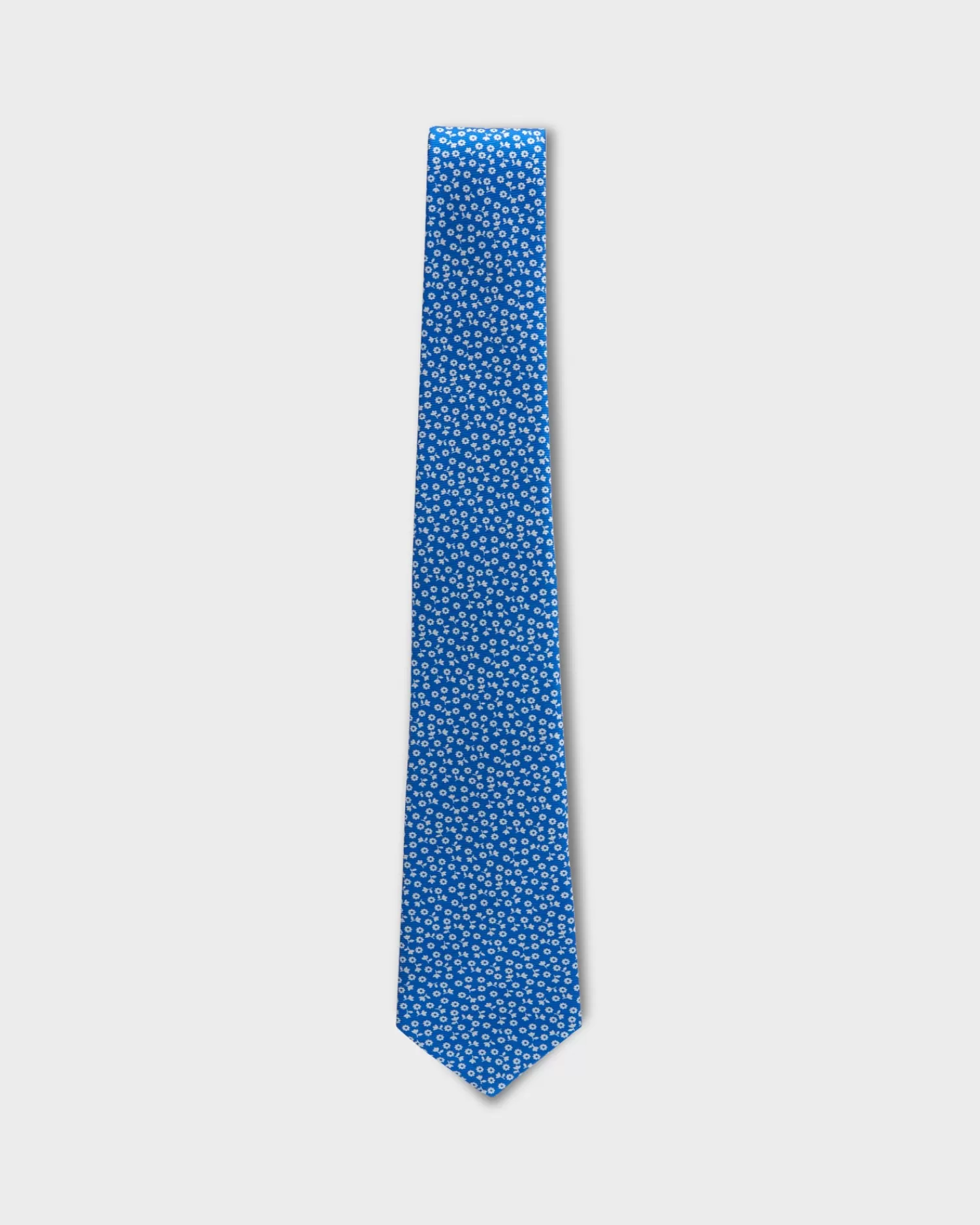 Kiton Blue With Mini White Floral Silk Tie^ Ties