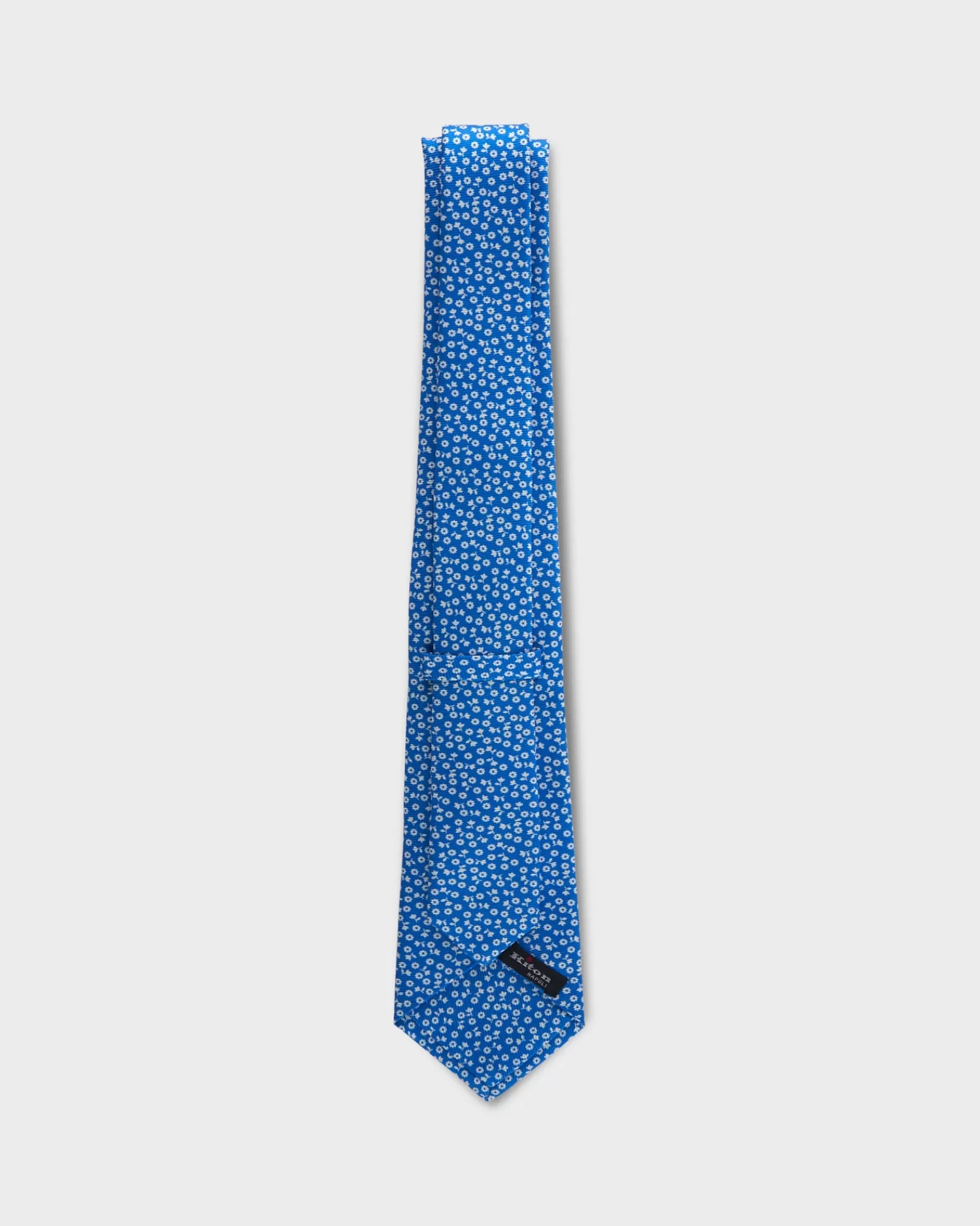 Kiton Blue With Mini White Floral Silk Tie^ Ties