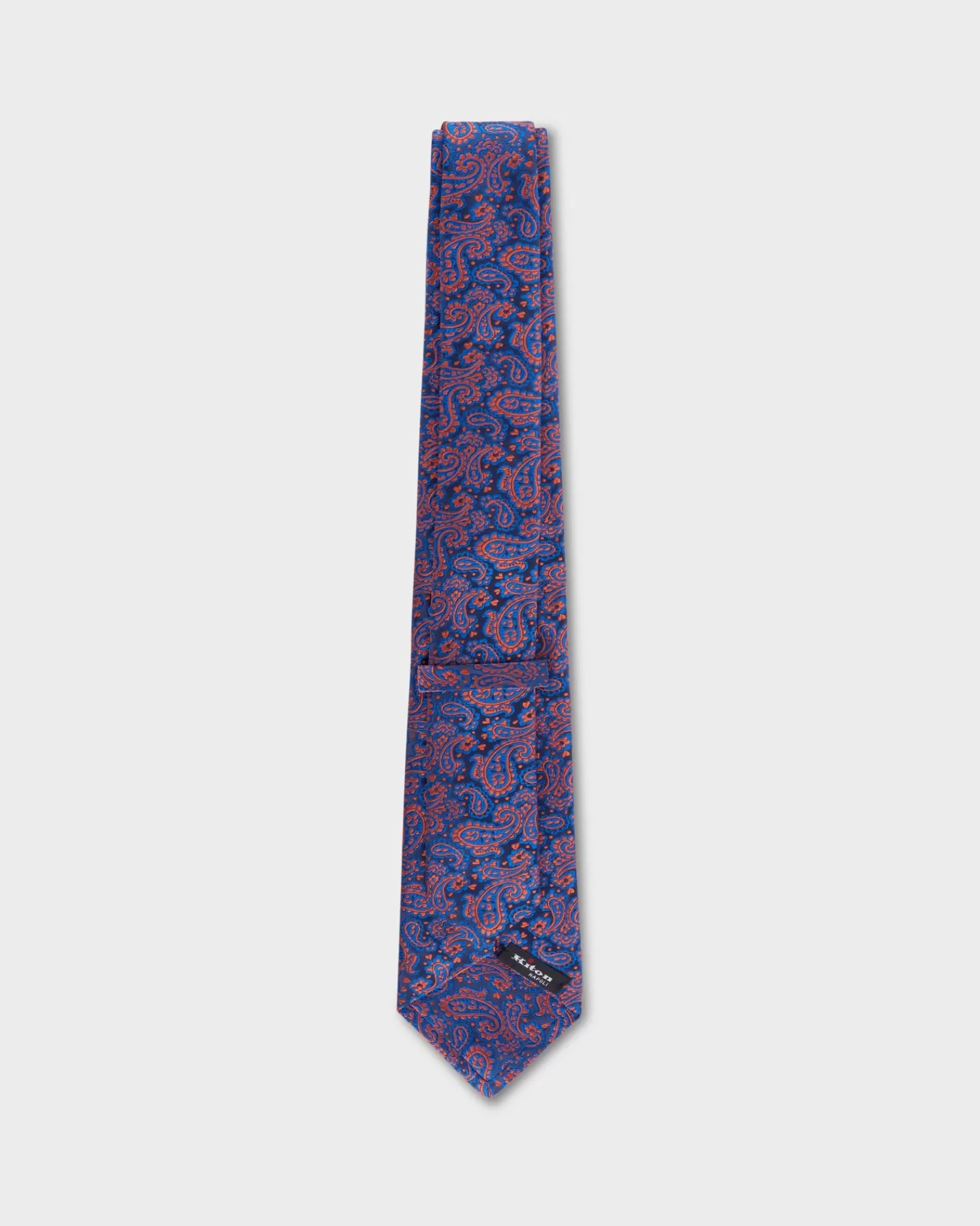 Kiton Blue With Orange Paisley Tie^ Ties