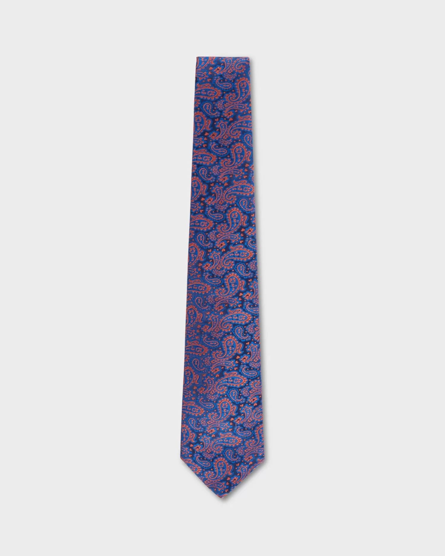 Kiton Blue With Orange Paisley Tie^ Ties