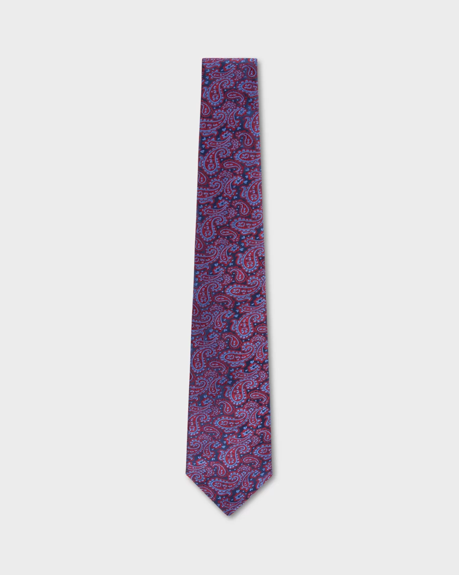 Kiton Blue With Red Paisley Tie^ Ties