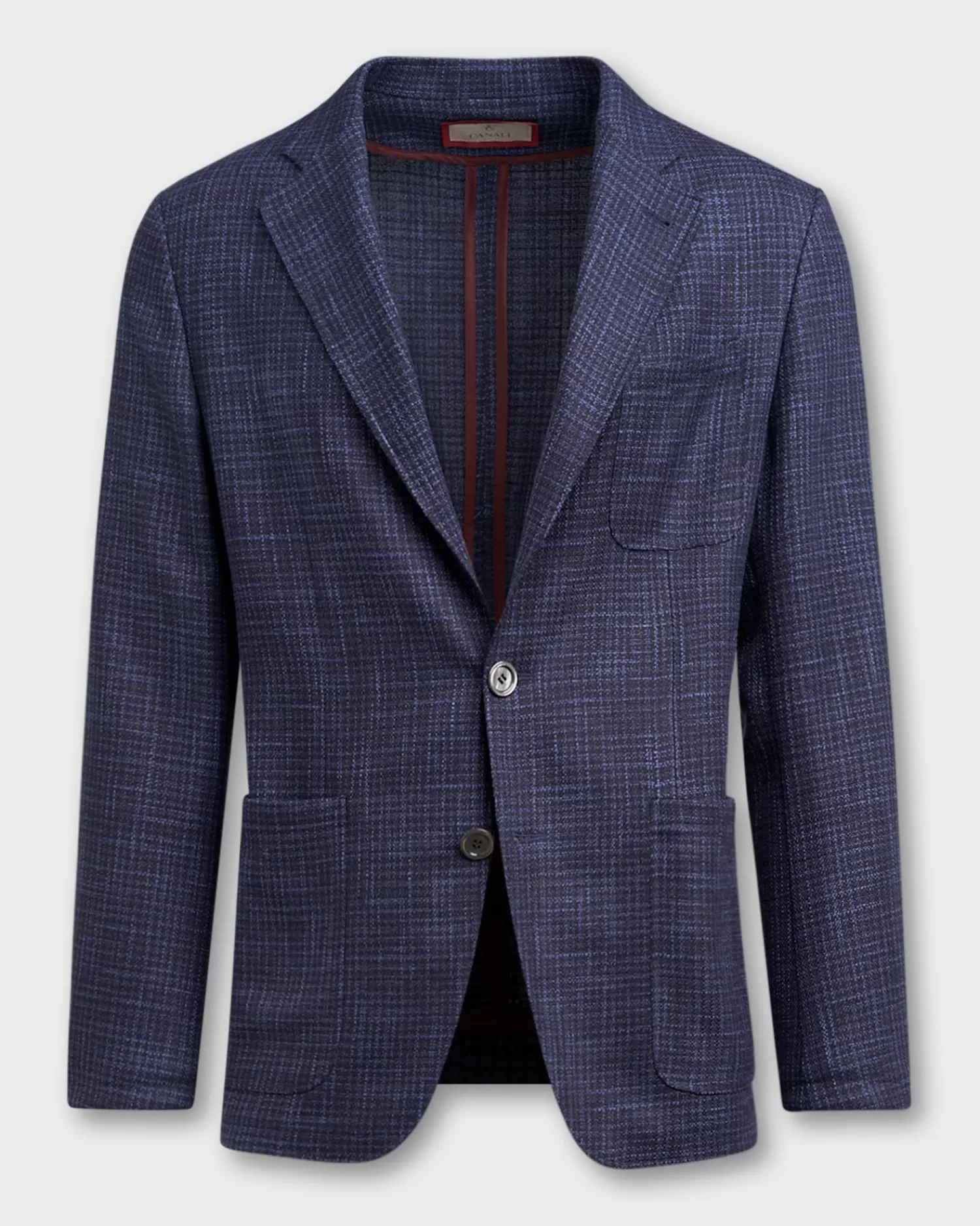 Canali Blue Wool Cotton Silk And Linen Lightweight Shirt Jacket^ Sports Jackets